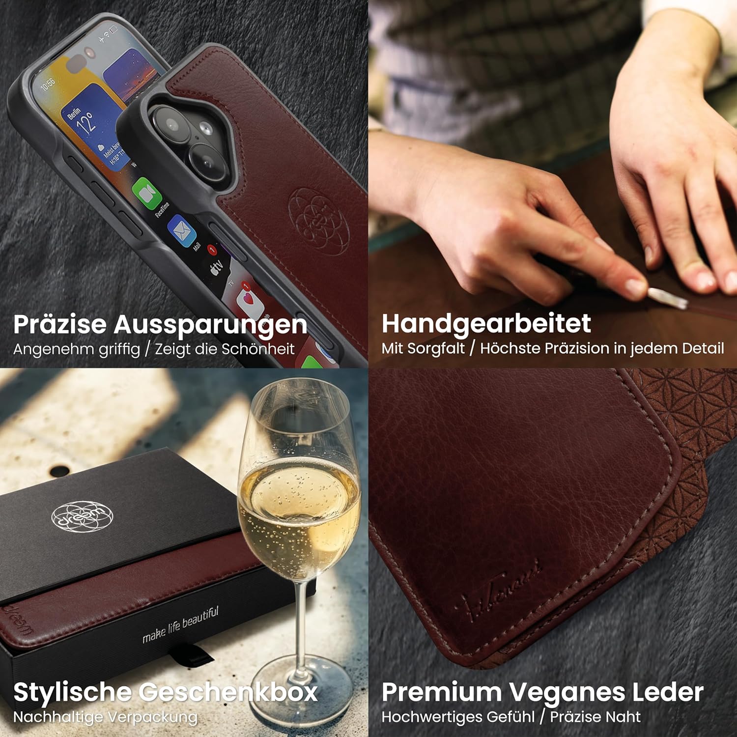 Thumbnail 6 de Dreem Lederhülle für iPhone 17 – Revolucionäres 3-Wege-Standsystem, RFID-Blocker & ArcFold Wallet