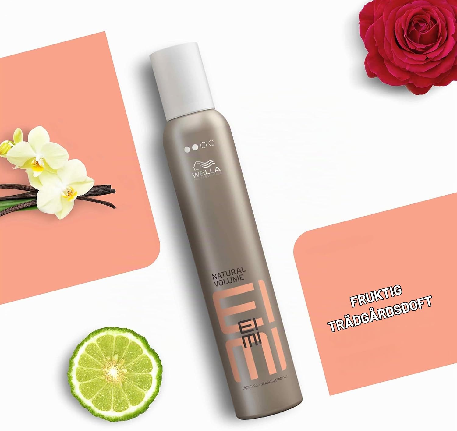 Detalle de Wella EIMI Natural Volume volymmousse med flexibel stadga och värmeskydd vid föning