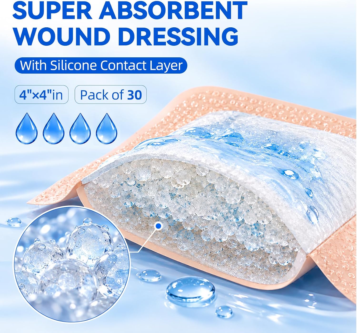 Detalle de Niceful Silicone Foam Dressing 4" x 4