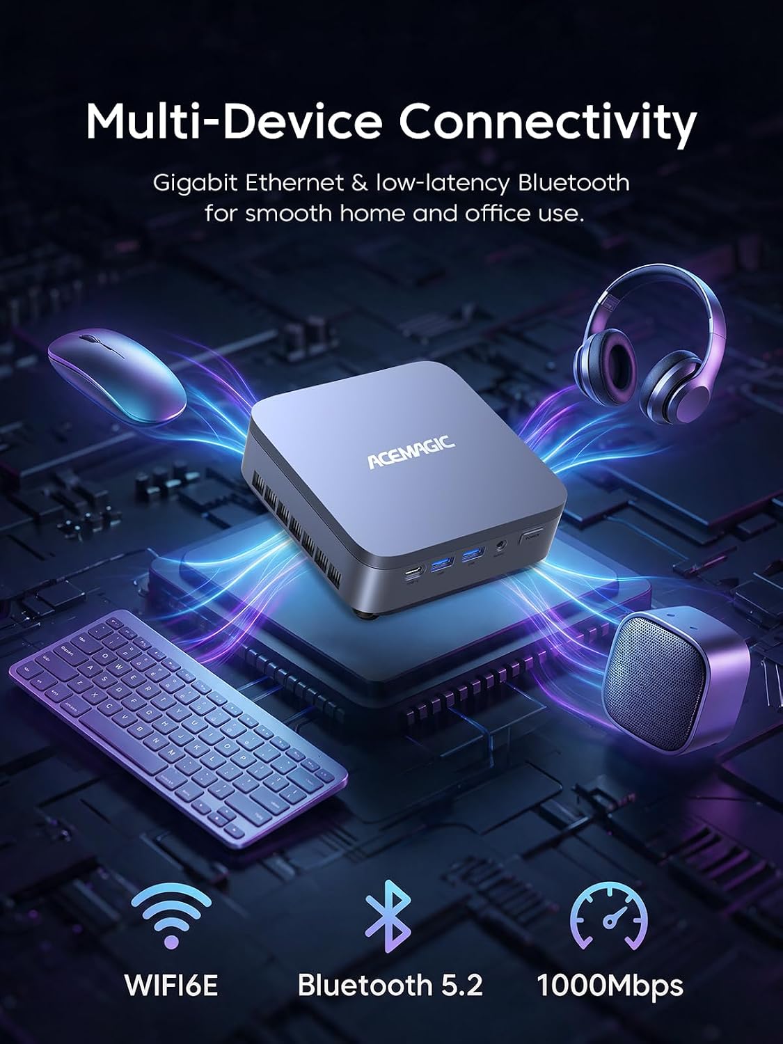 Detalle de ACEMAGIC M5 Mini PC with Core i7-14650HX: Compact Power for Professionals
