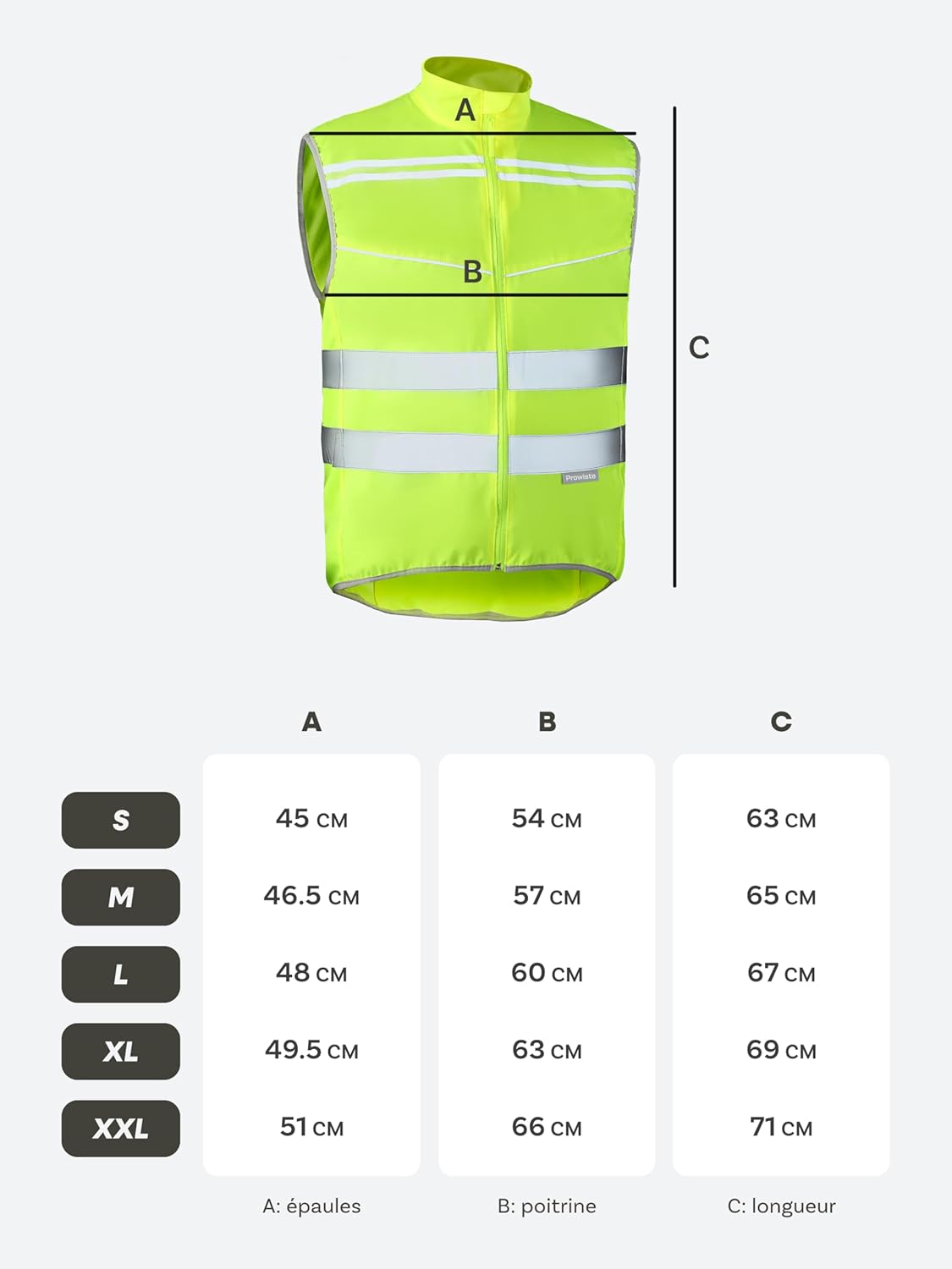 Thumbnail 5 de Prowiste Veste Cyclisme Réfléchissante – Haute Visibilité Jaune Fluo, Hommes et Femmes