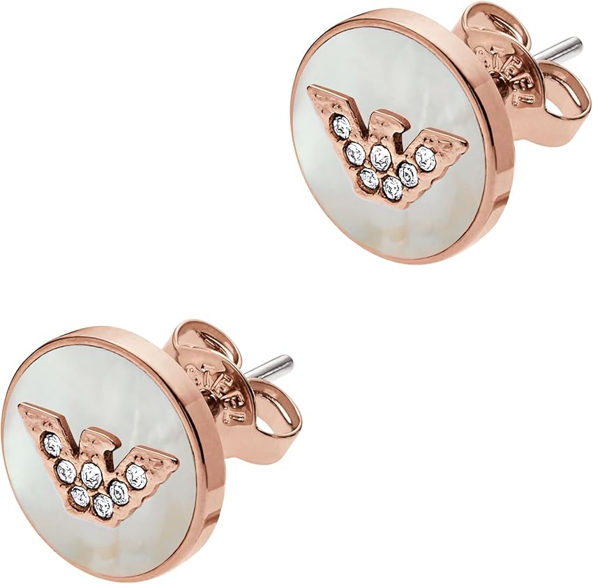Detalle de Emporio Armani Pendientes acero inoxidable oro rosa 1 par
