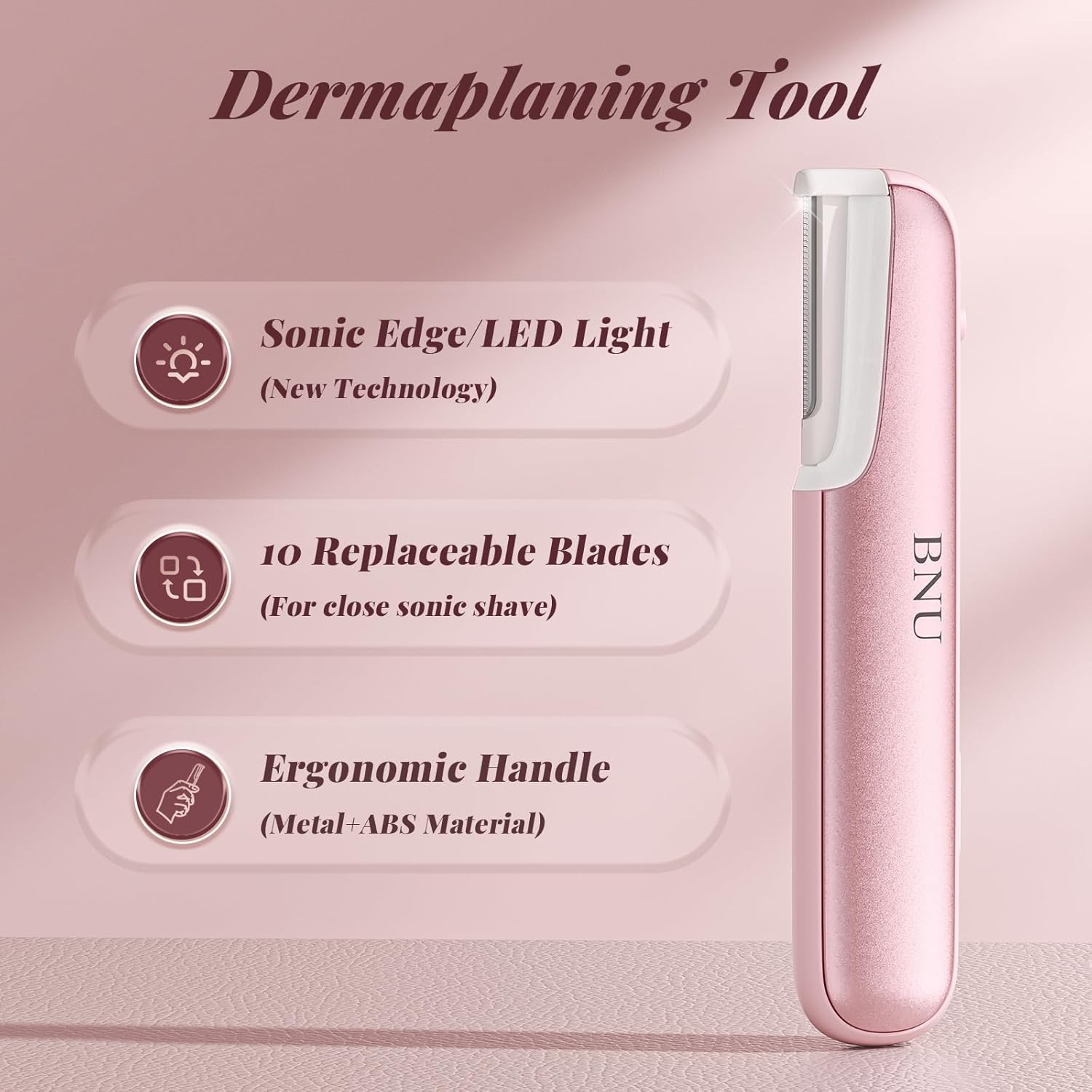 Detalle 2 de BNU Dermaplane Razor 3-Speed Rechargeable 💄
