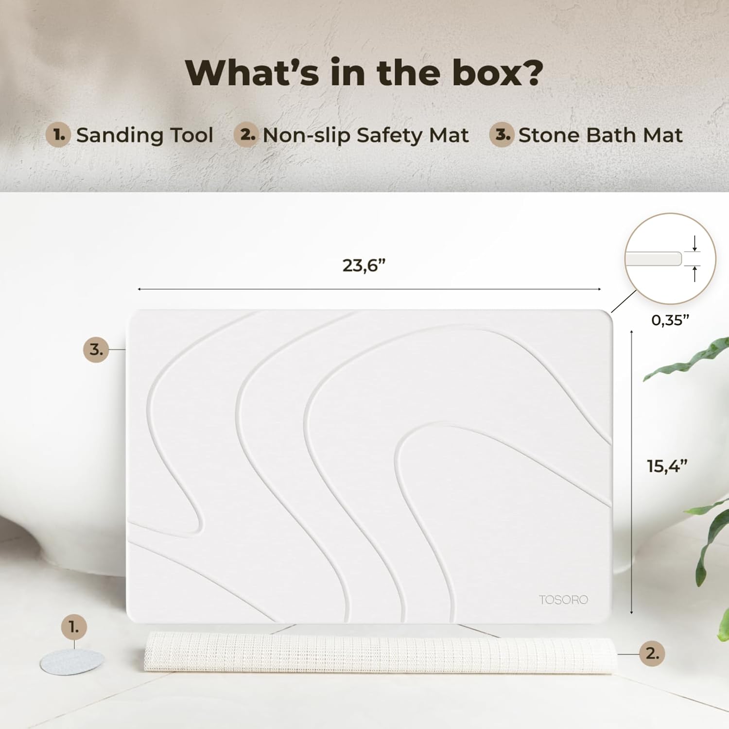 Thumbnail 4 de Tosoro Diatomaceous Earth Bath Mat
