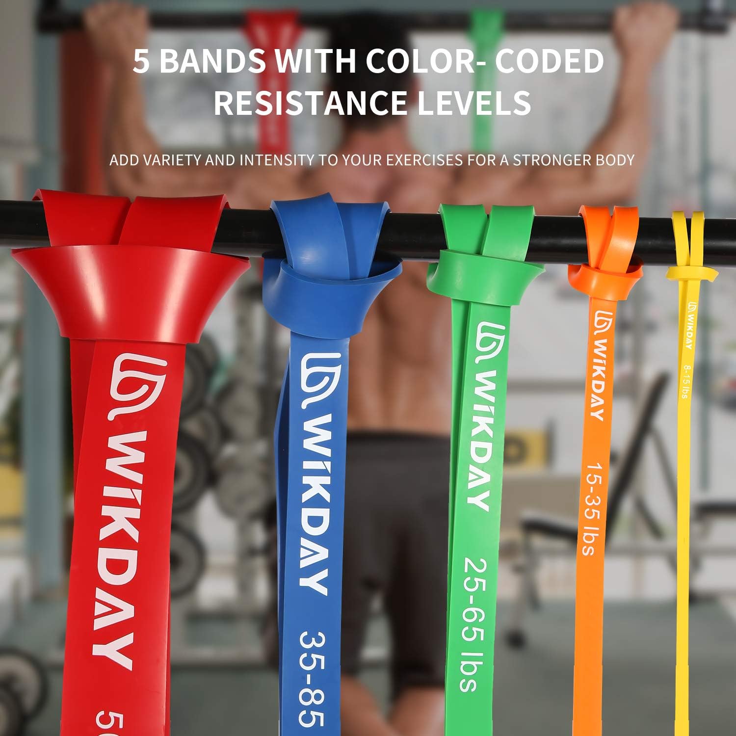 Thumbnail 2 de WIKDAY Resistance Bands Set 5 Levels
