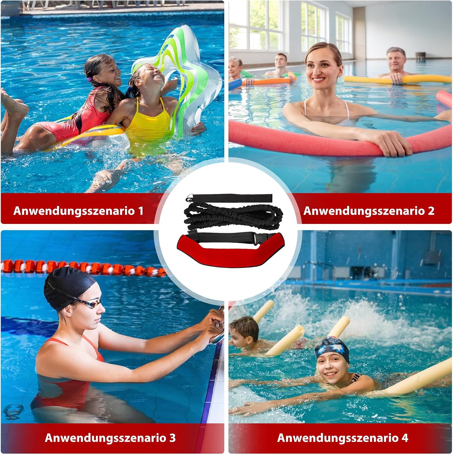 Thumbnail 6 de Schwimmgurt Pool 3,6 m – Einstellbarer Schwimmtrainer für Kinder und Erwachsene