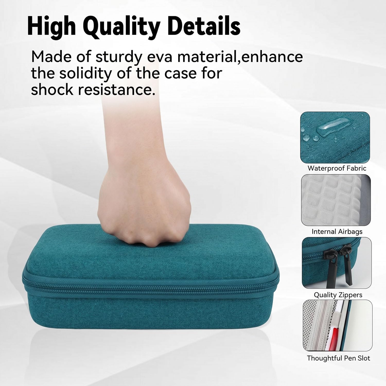 Thumbnail 4 de Arae Hard EVA Electronics Travel Organizer Case – Dark Green, compact 9.1 x 5.7 x 2.6 in