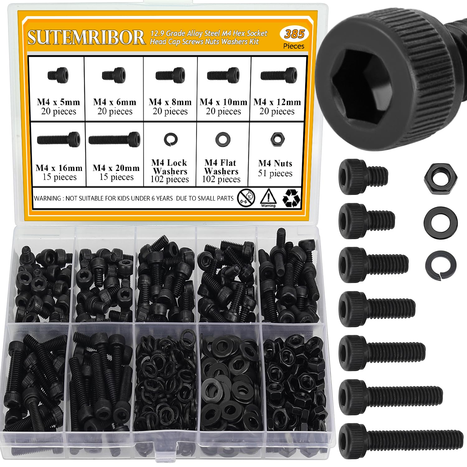 Detalle de Sutemribor M4 Socket Head Cap Screw Set