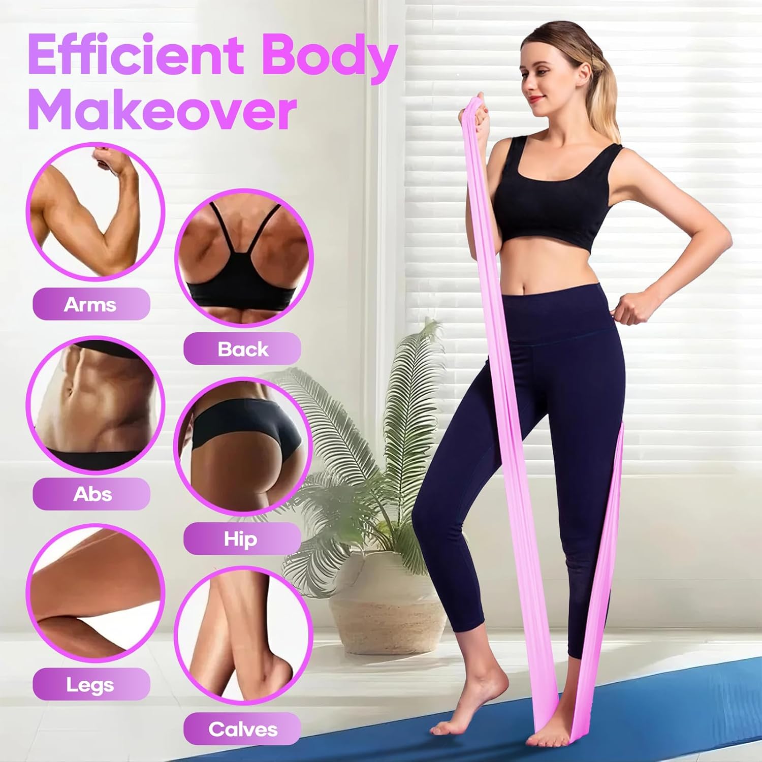 Thumbnail 3 de Fokky Fitnessbänder 4er-Set (2 m) – Resistance Bands mit 4 Widerstandsstufen für Kraftaufbau, Yoga & Pilates
