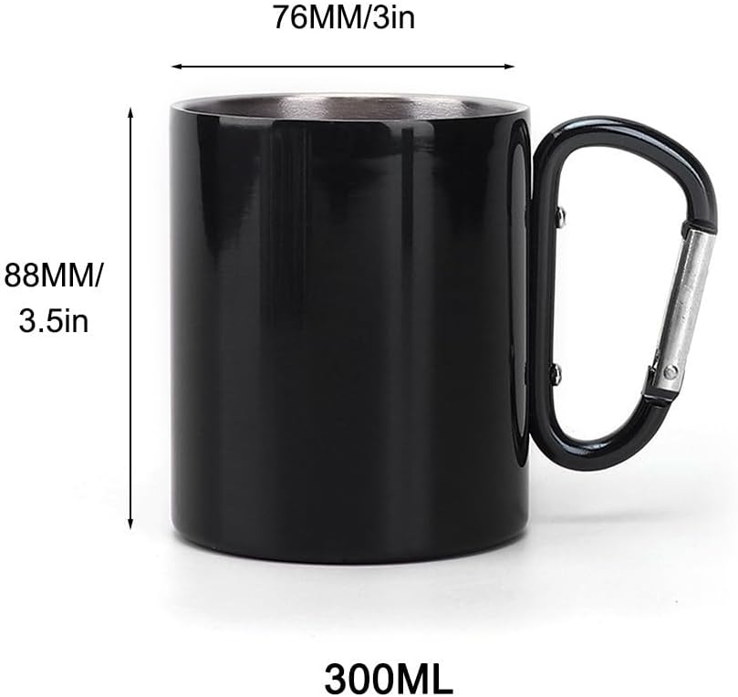 Thumbnail 3 de MiOYOOW Stainless Steel Carabiner Mug — 300ML, Double‑Walled Camping Cup with Snap Handle