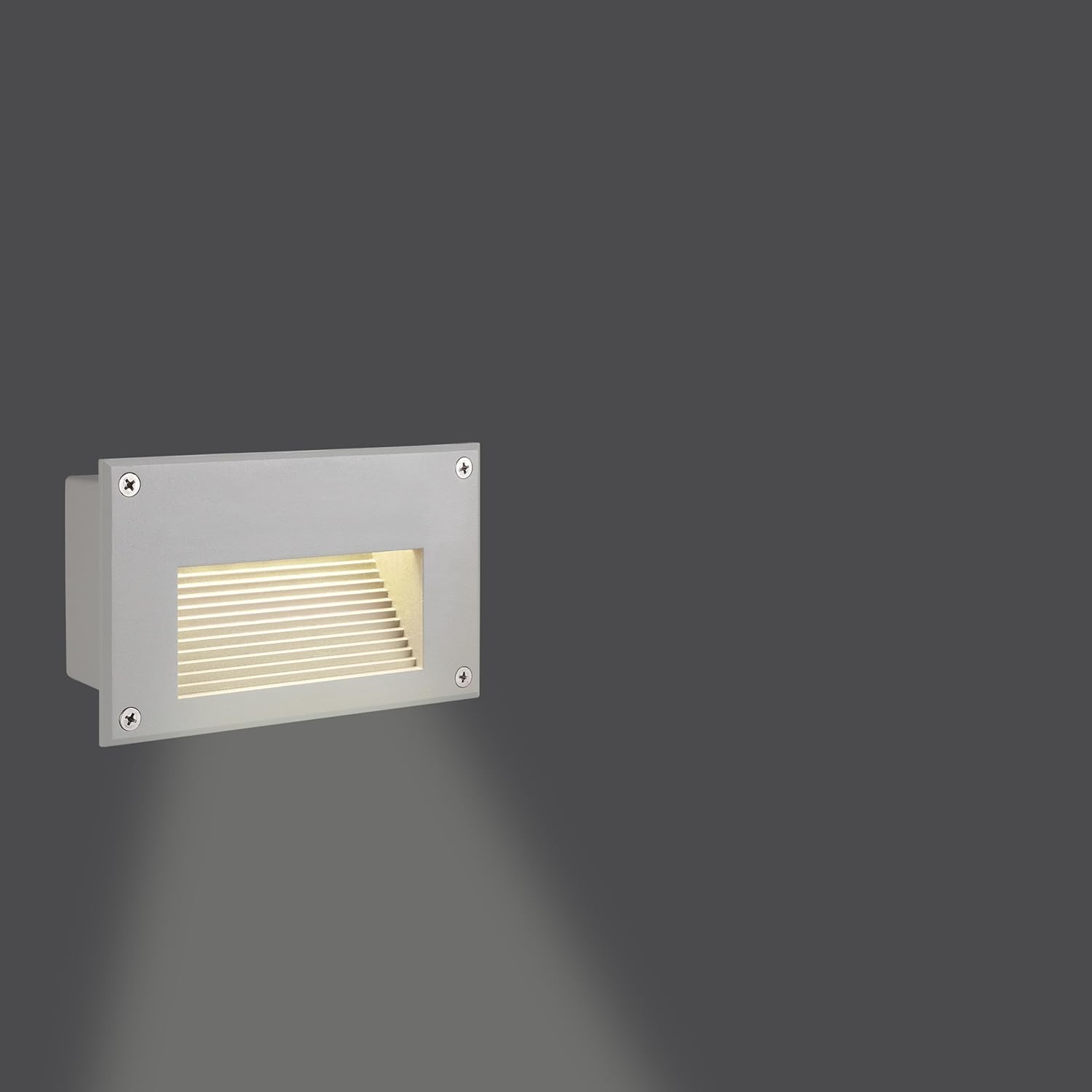 Detalle de SLV Applique en saillie BRICK DOWNUNDER – Éclairage extérieur 30 lm, 1,4 W, IP54, gris argenté
