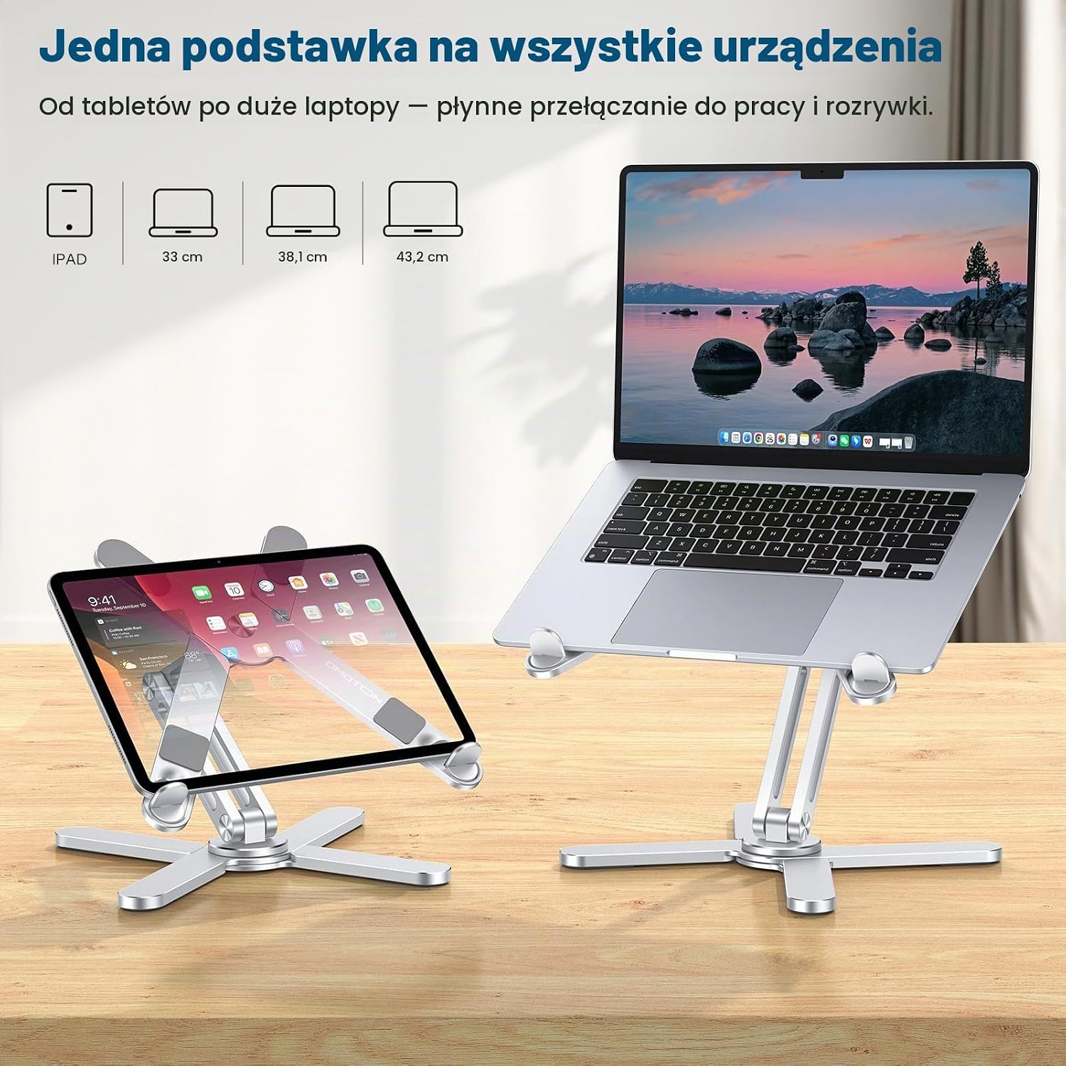 Thumbnail 6 de OMOTON LA10 – składany, aluminiowy stojak na laptopa z obrotem 360°