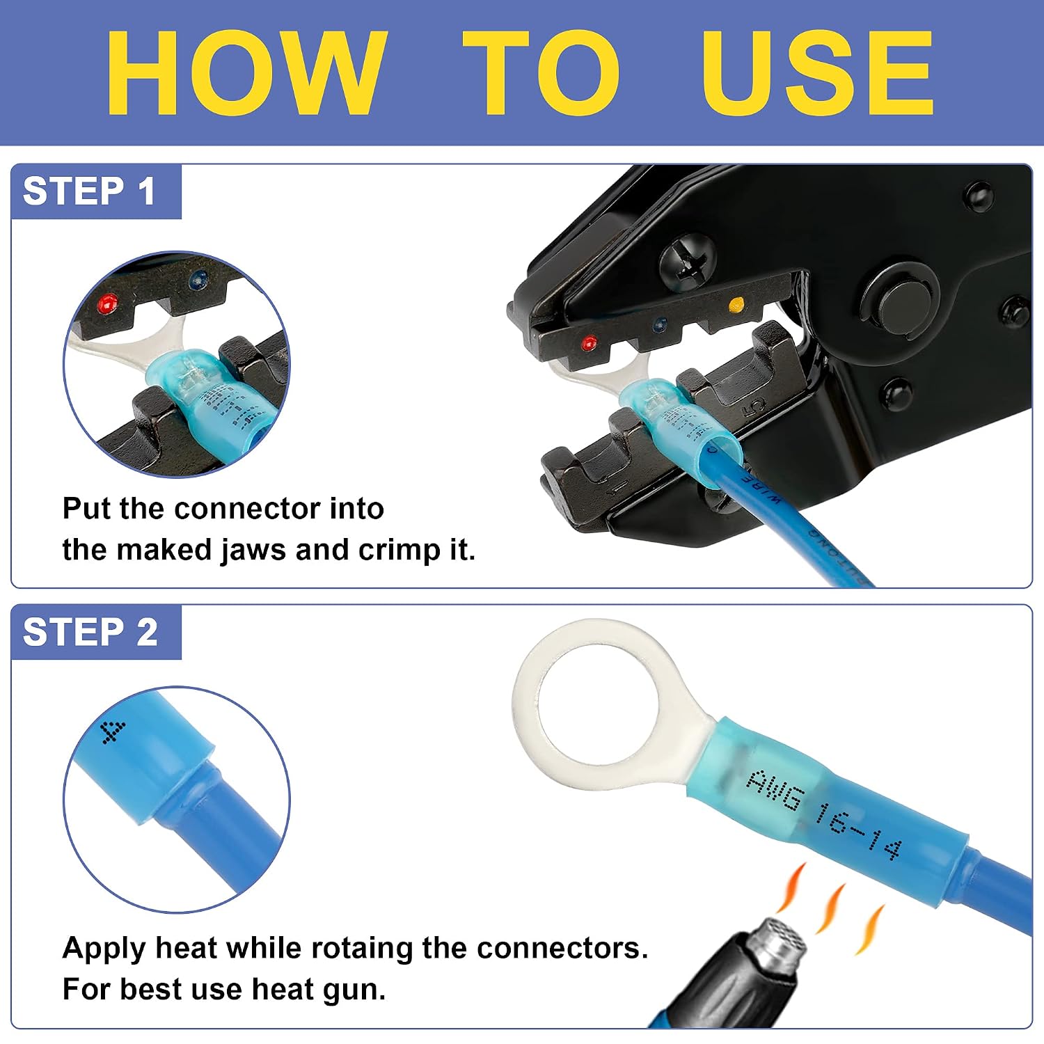 Thumbnail 3 de haisstronica HS 520-Piece Heat Shrink Wire Connectors, 22–10 AWG