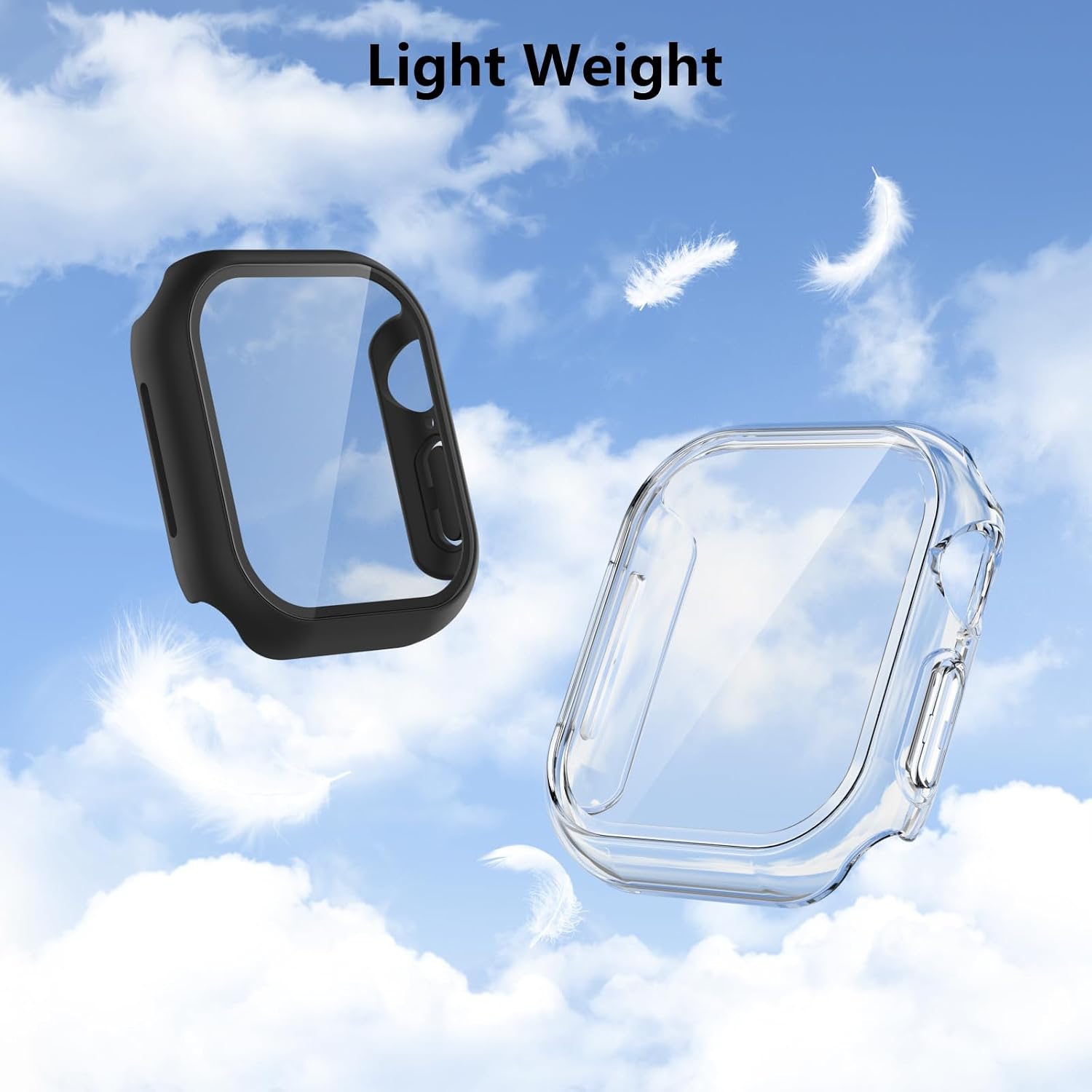 Thumbnail 6 de AOTUAO 4 Pezzi Cover Compatibile con Apple Watch Series 11/10 42mm con Vetro Temperato – Custodia Protettiva per Schermo (2 Nero + 2 Trasparente)