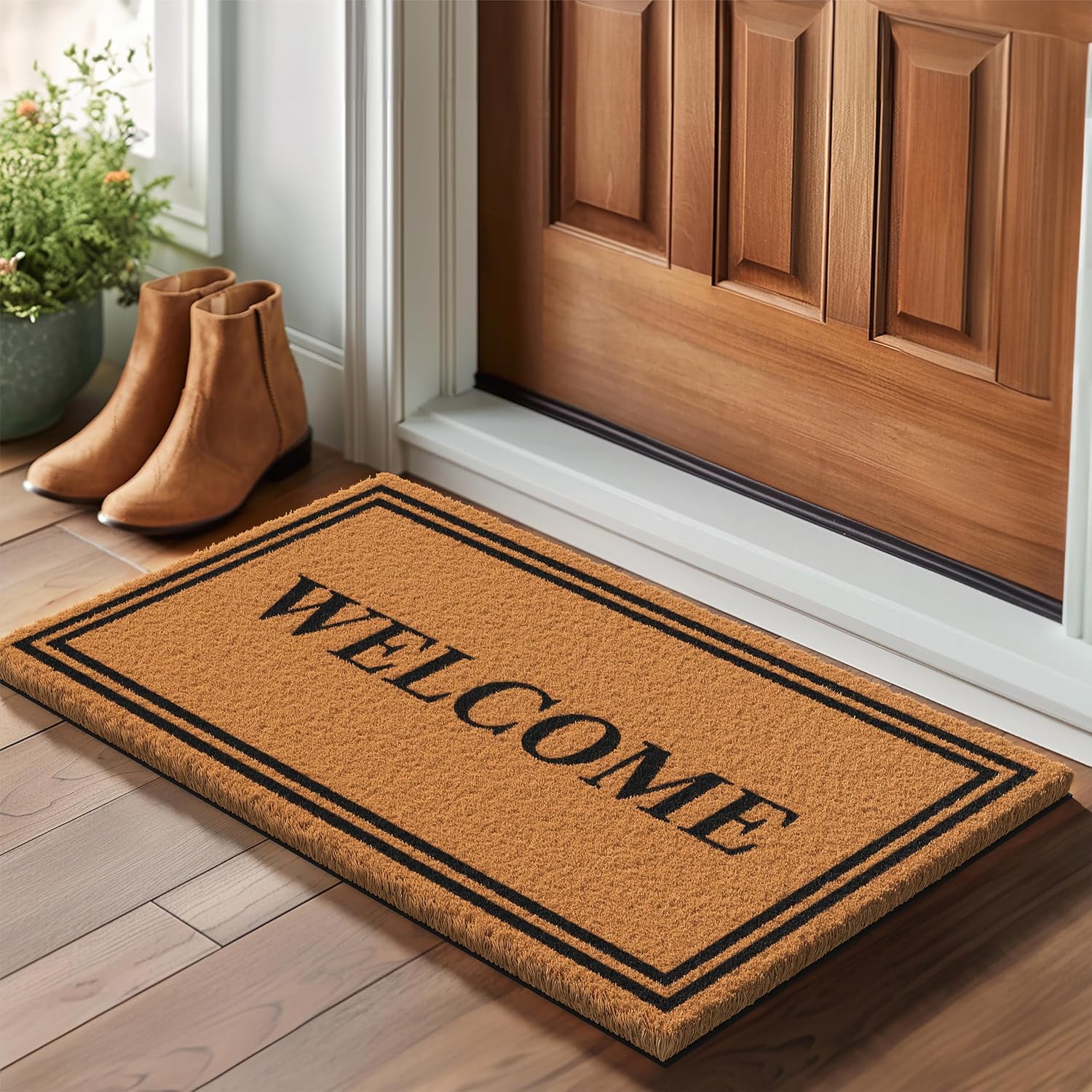 Thumbnail 1 de Barnyard Designs Natural Coco Coir Heavy Duty Doormat (30x17) – Welcome Mat for Outdoor Entrances