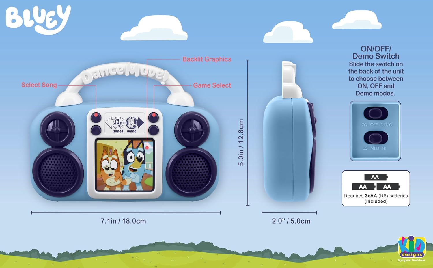 Thumbnail 3 de eKids Bluey Toy Music Player: Built-In Songs & Lights for Toddlers