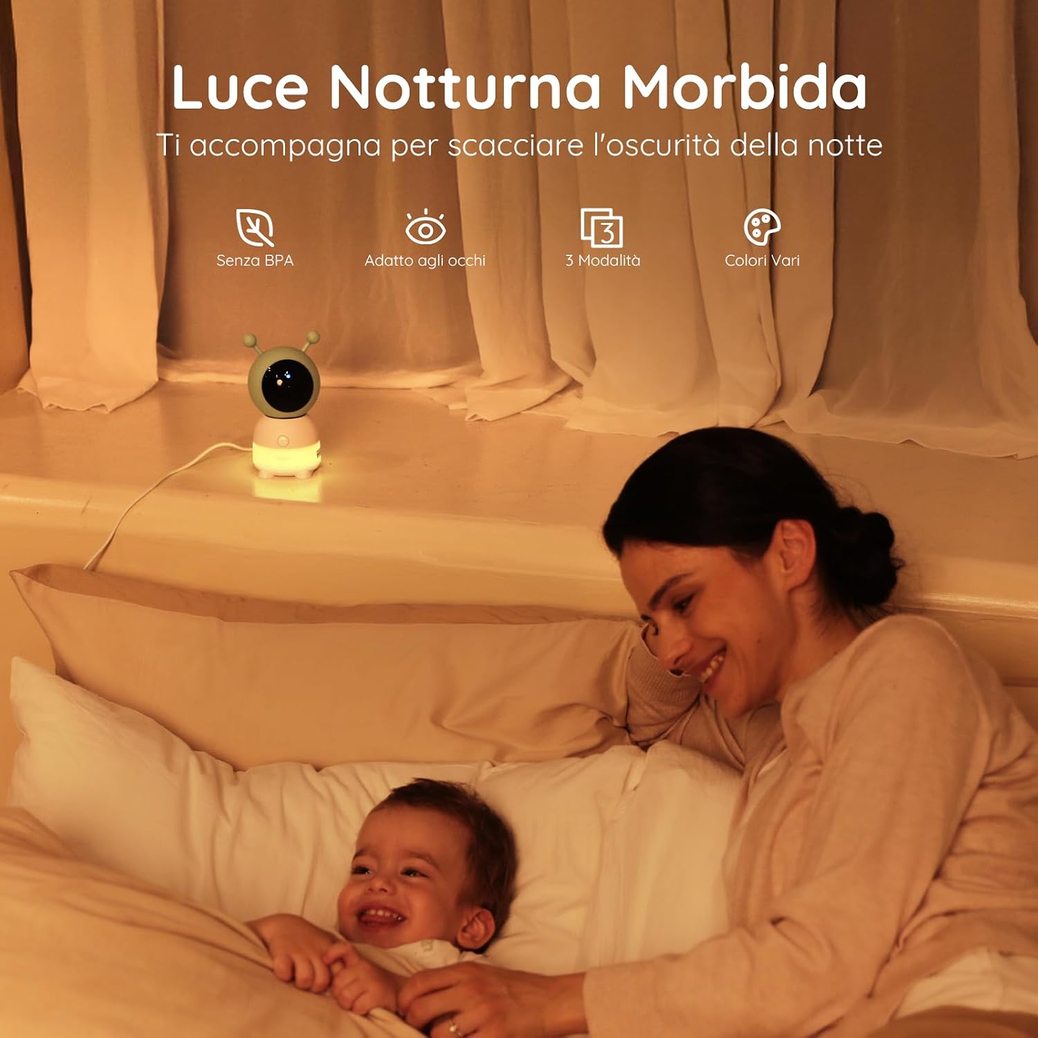 Thumbnail 4 de BOIFUN 2K Baby Monitor WiFi: Telecamera 360° con Luci Notturne, Display 5'' e Controllo App