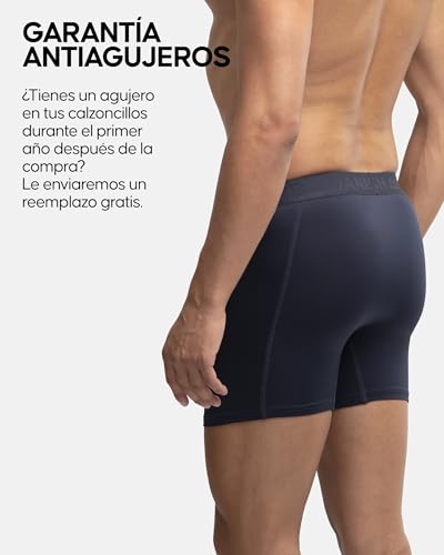 Detalle de DANISH ENDURANCE Calzoncillos Hombre Boxer Deportivos (Pack 3) – Azul, XL