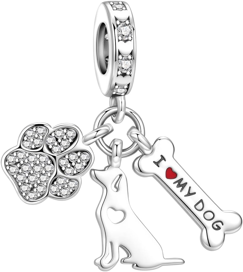 Detalle de CYCUFF Charm in Argento Sterling 925 per Bracciale e Collane Europee – Ciondolo Perline