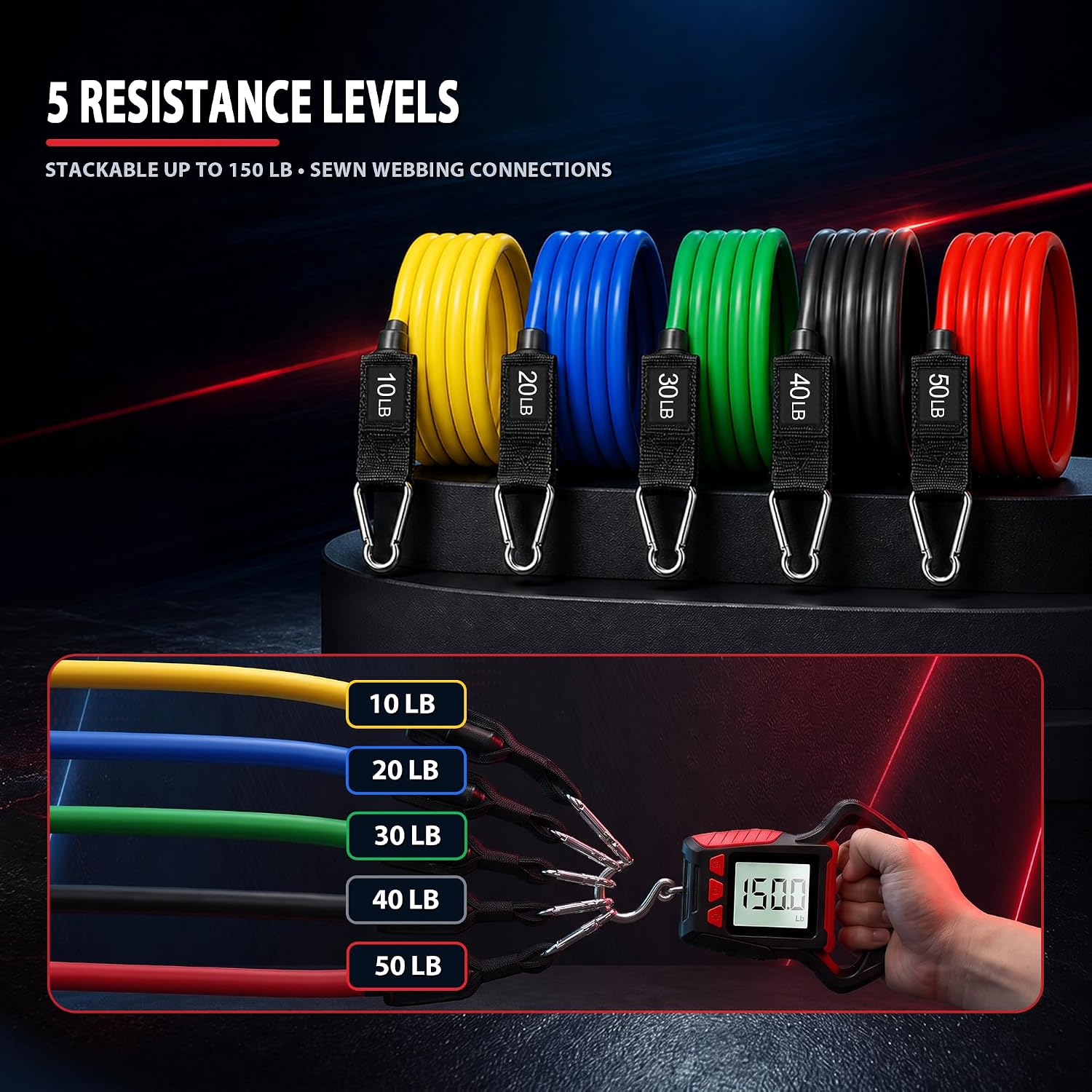 Thumbnail 6 de WHATAFIT Resistance Bands 5 levels 🏋