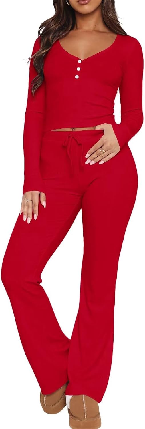 Thumbnail 4 de LACOZY Women’s 2-Piece Pyjama Set (V-neck, Long Sleeve) – Rayon & Elastane Lounge Set