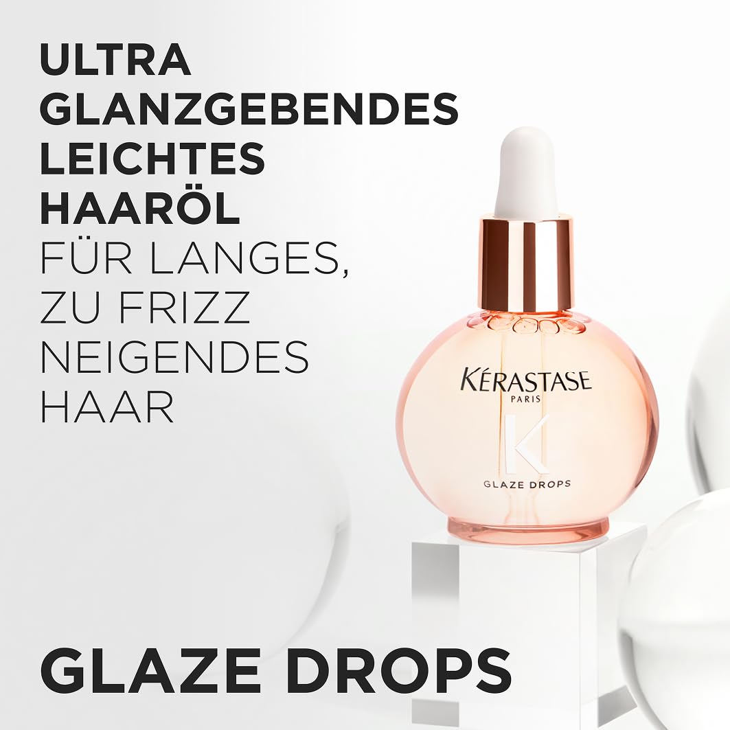 Detalle de Kérastase Gloss Absolu Glaze Drops – Leichtes Haaröl für langes, Frizz-anfälliges Haar
