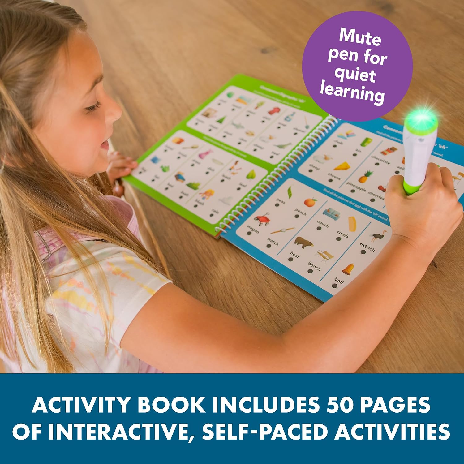 Detalle de Learning Resources Hot Dots Lets Learn Reading 1st Grade: Activity Book & Interactive Pen