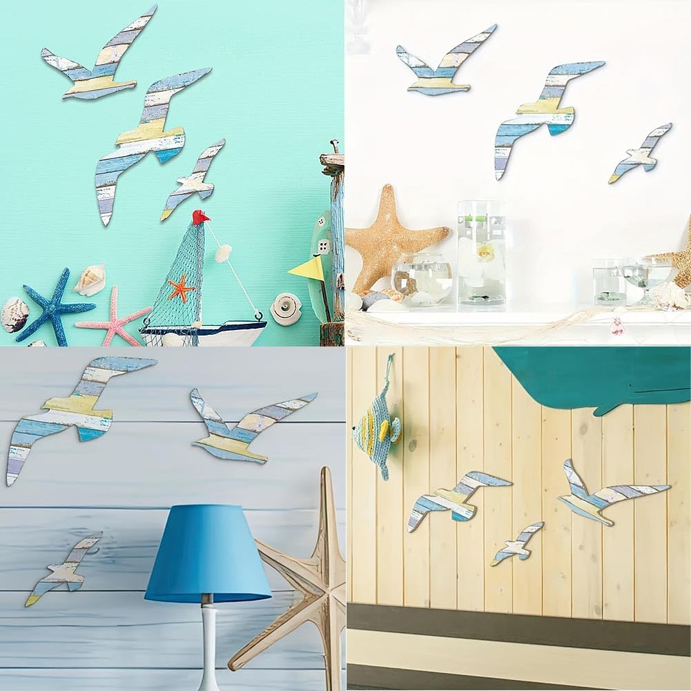 Thumbnail 4 de Yerleomit Maritime Möwen Wanddeko – 3er Set aus Holzdeko im Küstenstil