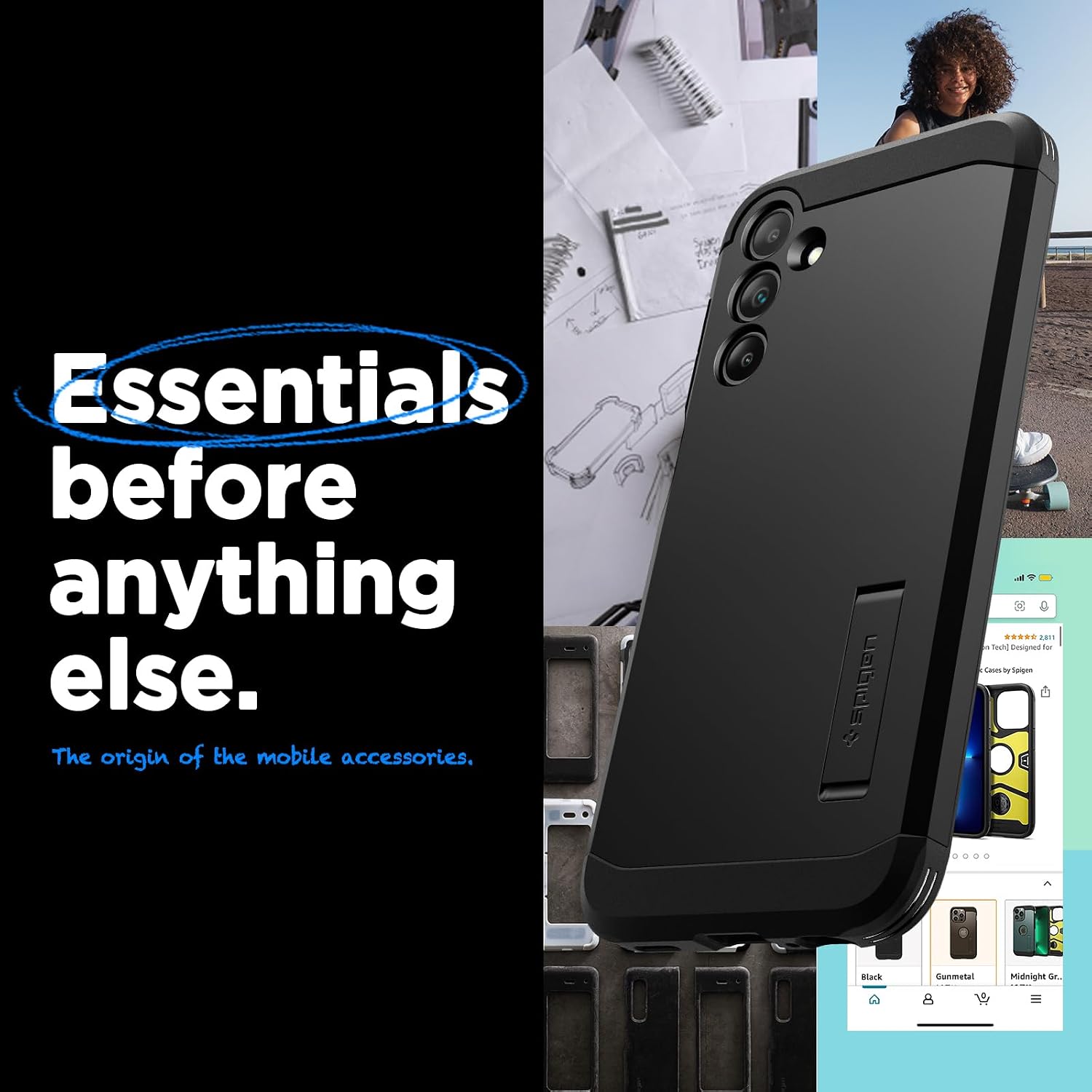 Detalle 2 de Spigen Tough Armor coque pour Samsung Galaxy A15 4G 5G – noir