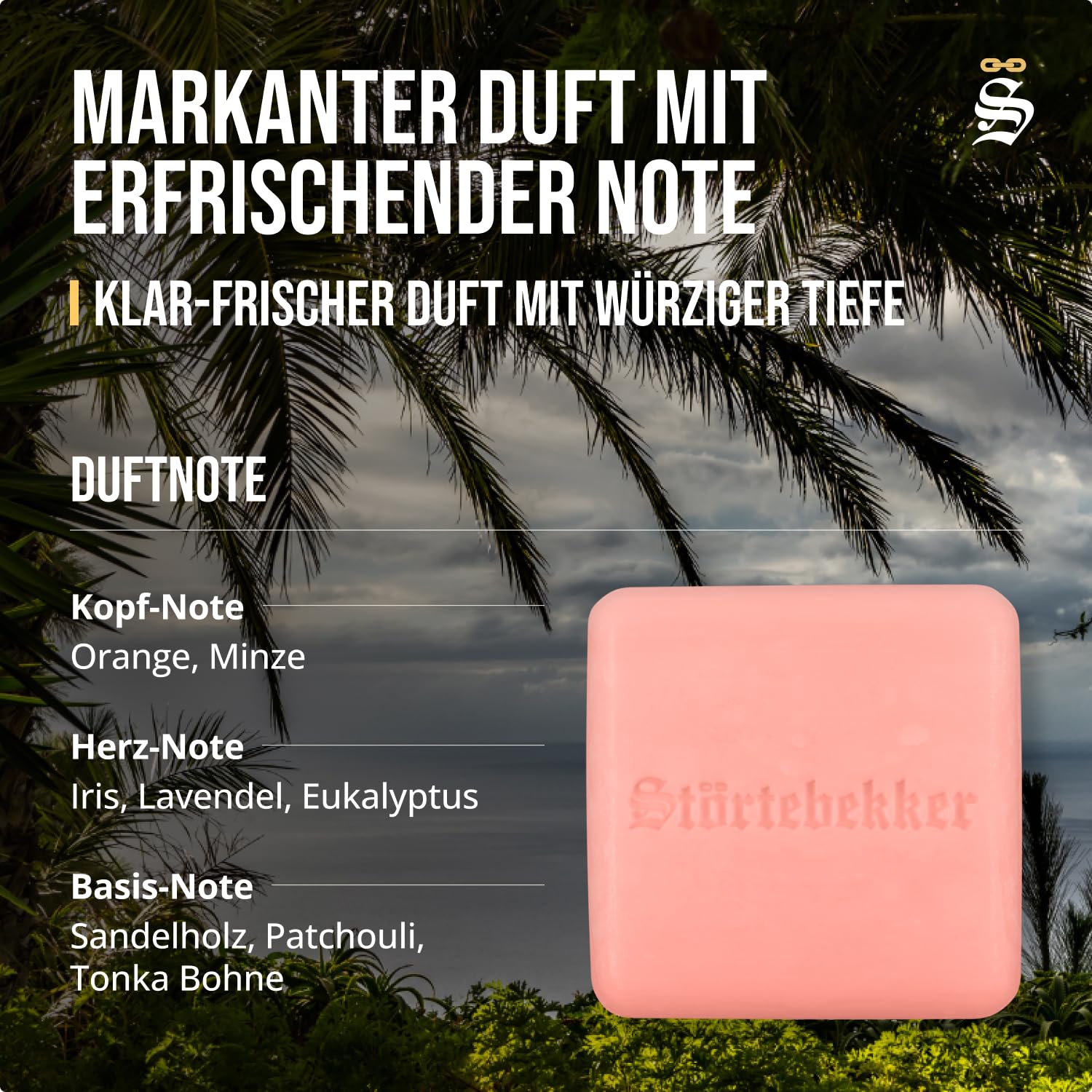 Detalle de Störtebekker Premium Shampoo Bar Tortuga – 100 g, 3in1 festes Shampoo für Haare, Kopfhaut und Bart