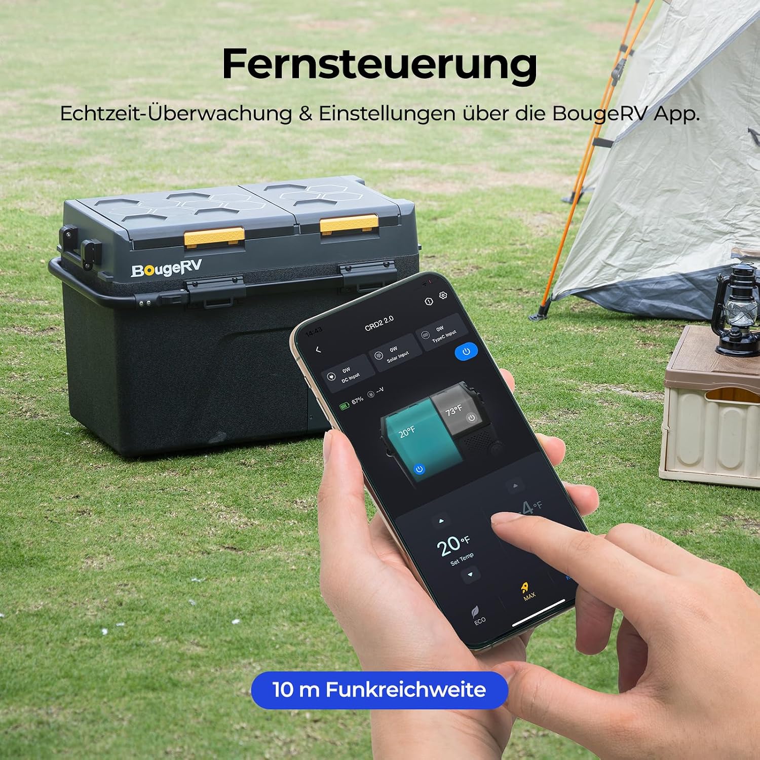 Thumbnail 4 de BougeRV CRD2 V2.0 49L Kompressor Kühlschrank mit Akku 240Wh – Dualzone, App-Steuerung und Offroad‑Design