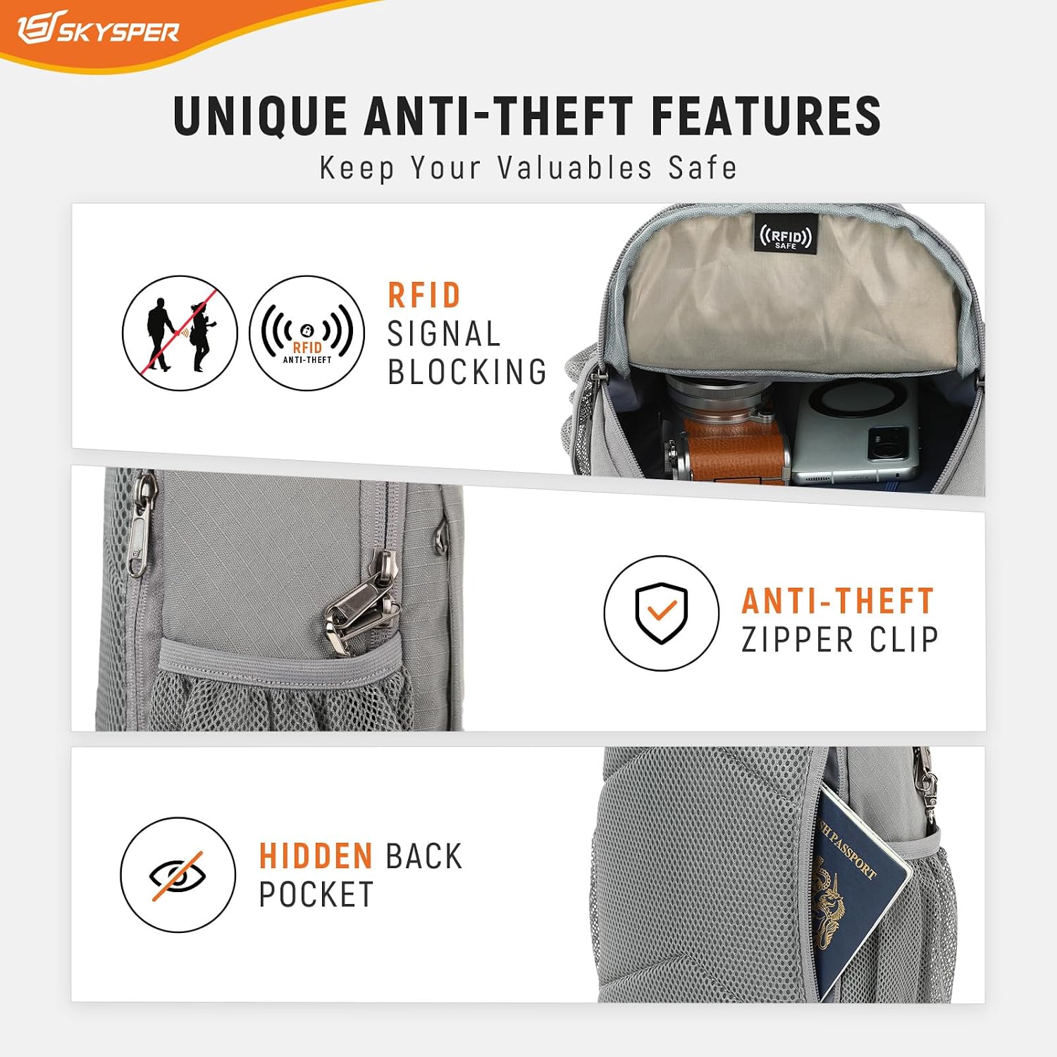 Detalle de RFID cross body bag 11 inch tablet