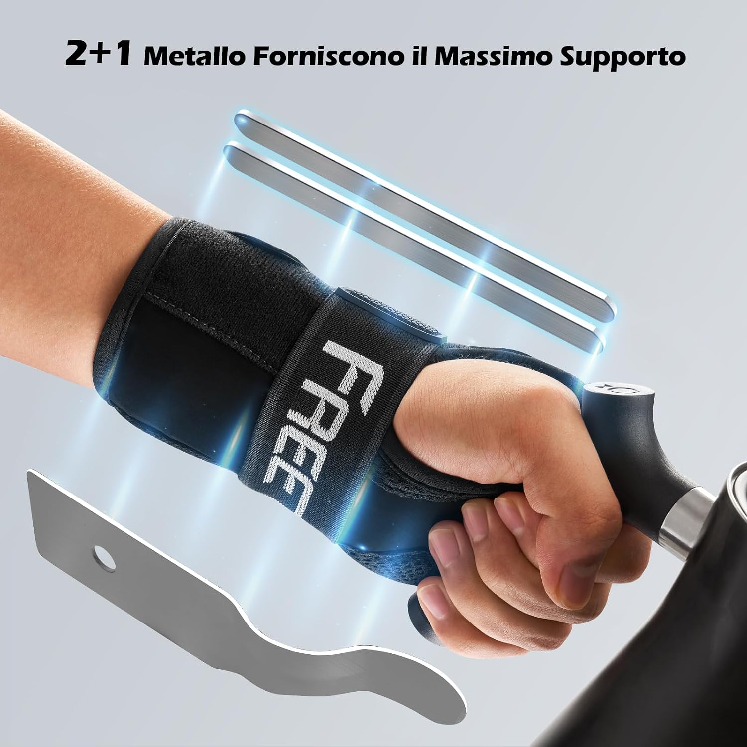 Detalle de FREETOO Stabile Tutore Polso Destro con 3 Stecche Metallo – Comfort e Supporto per Tunnel Carpale, Tendinite e Distorsioni