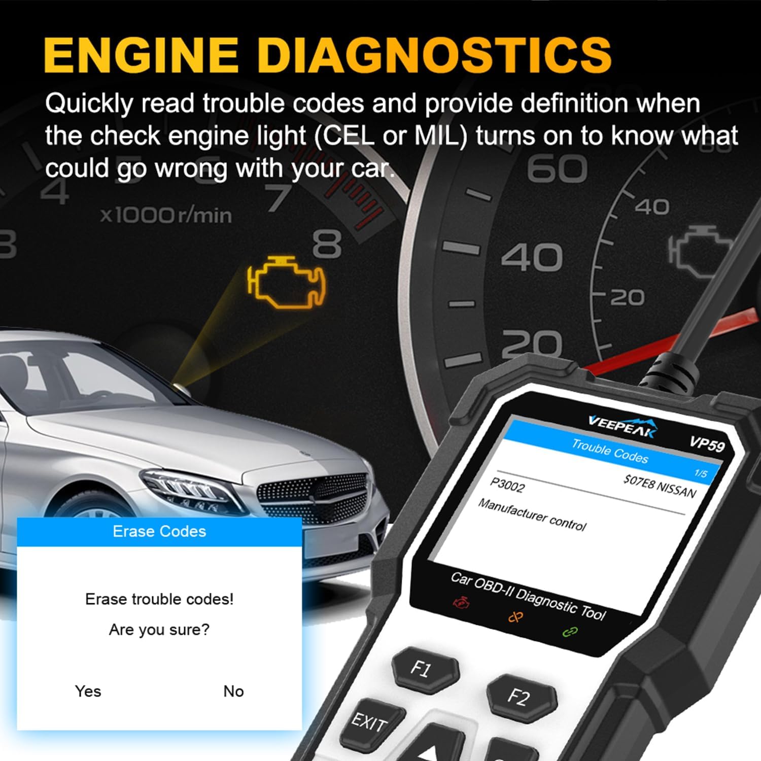 Detalle 2 de Veepeak OBD2 scanner for 2001+ petrol