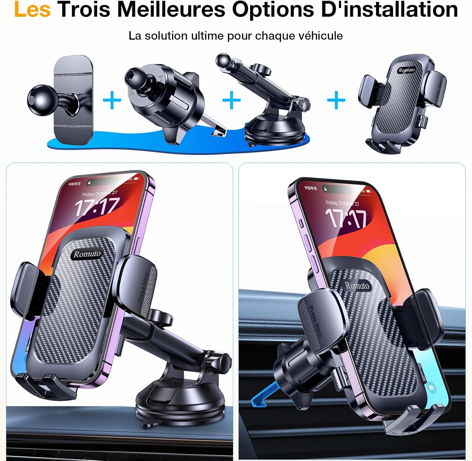 Detalle 2 de Romuto Support Téléphone Voiture 2026