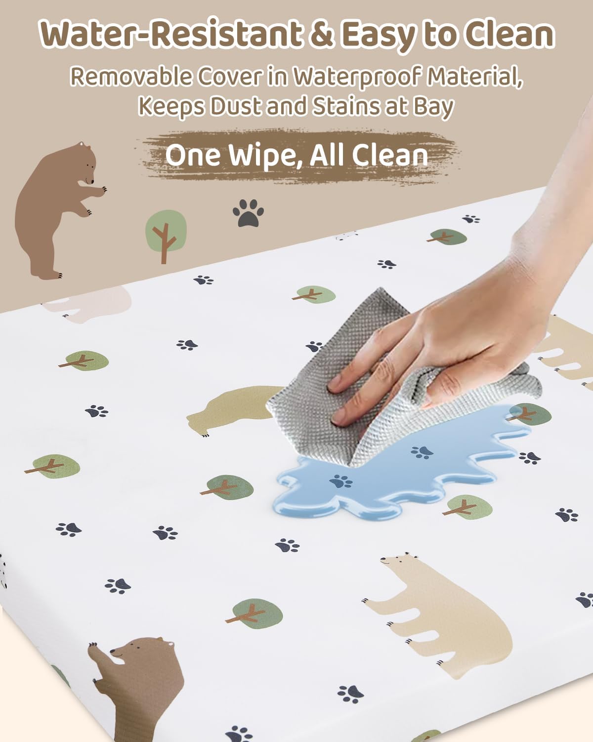 Detalle 2 de lasoftan JDBMAT Pack and Play Mattress, 38" x 26", Waterproof Washable Cover
