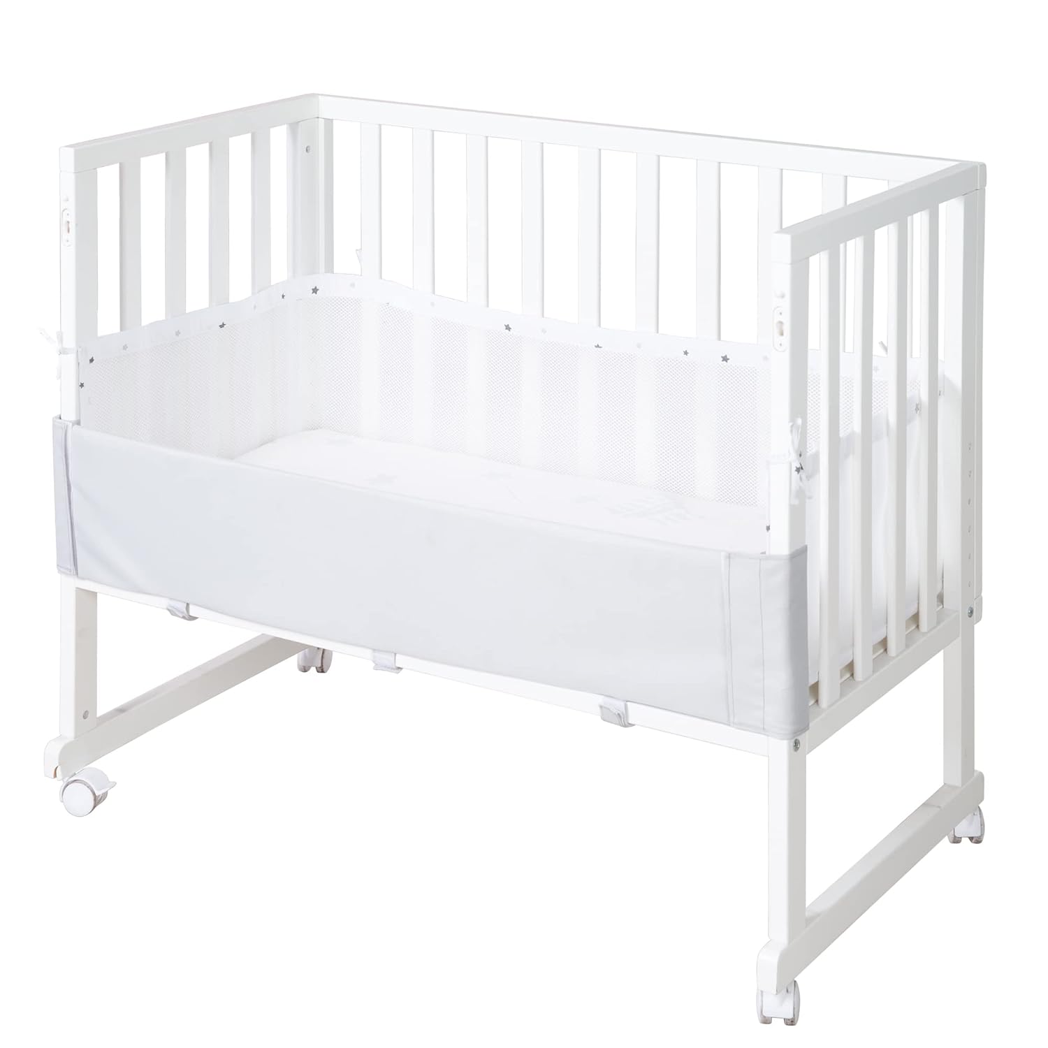 Thumbnail 2 de roba Stuben- und Beistellbett safe asleep® 3 in 1 – 45 × 90 cm, höhenverstellbar, inklusive Matratze, Canvas Barriere und Mesh Umrandung