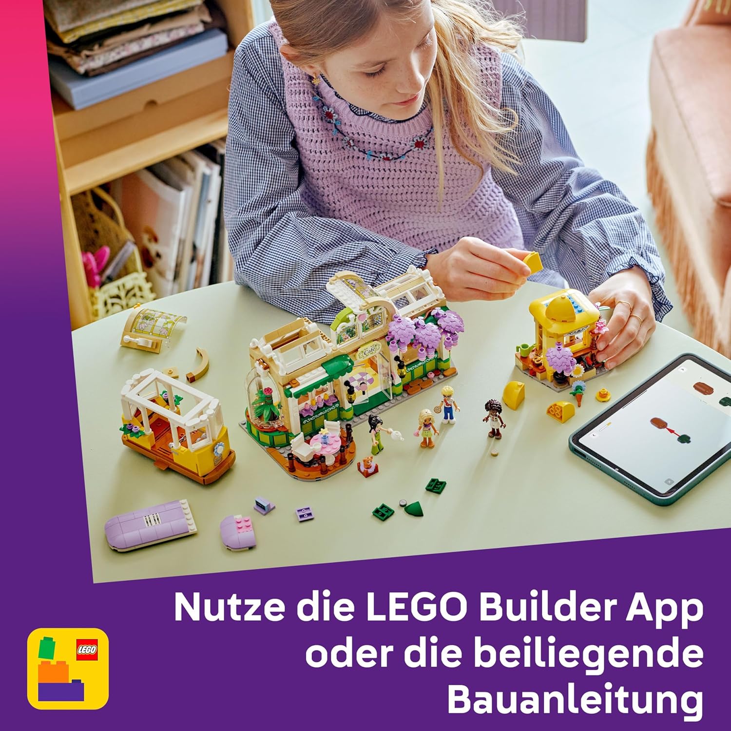 Detalle 2 de LEGO Friends Pflanzencafé und Blumenkiosk – 42671