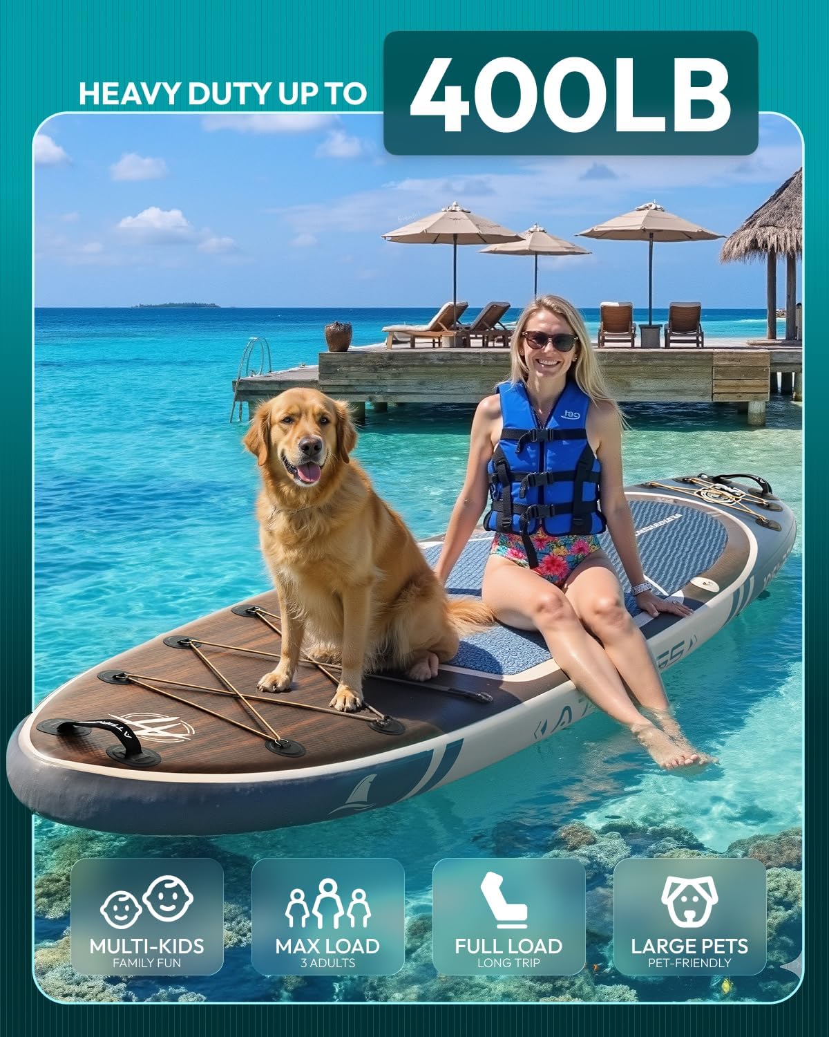 Thumbnail 1 de ATPOSS 10'6" Inflatable Stand Up Paddle Board with Kayak Seat and Premium Accessories Kit