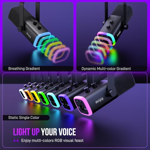 Detalle de FIFINE AmpliGame AM8T XLR/USB Gaming Microphone Set (Dynamic PC Microphone)
