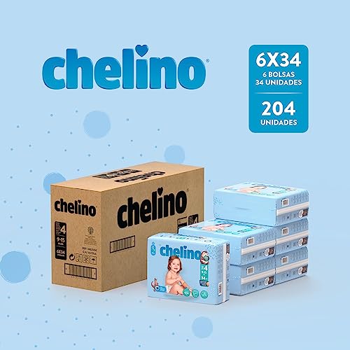 Detalle 2 de Chelino Pañal infantil Talla 4 Gateo (9-15 kg) – 204 pañales