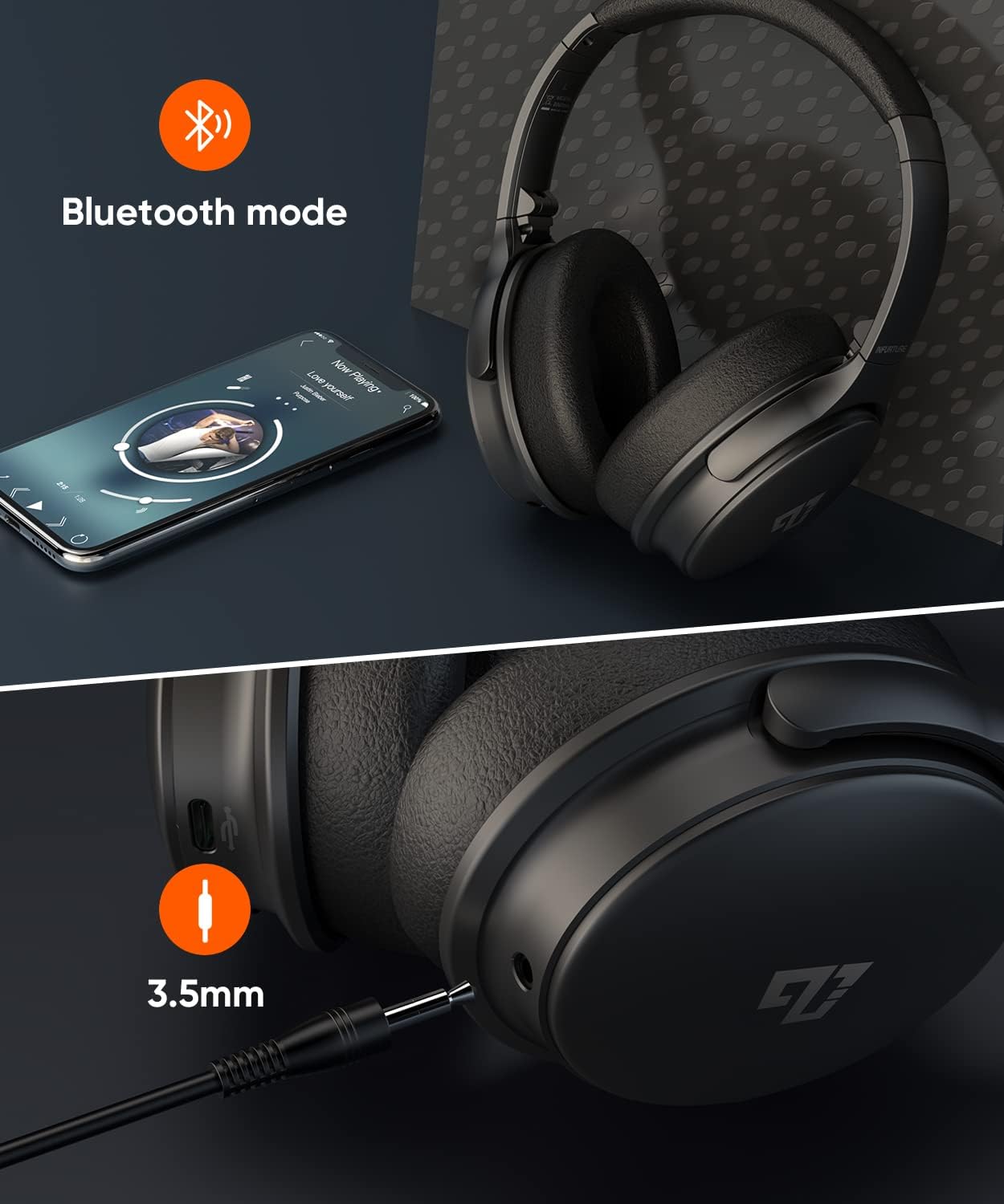 Detalle 1 de INFURTURE H1 ANC headphones, 90H battery