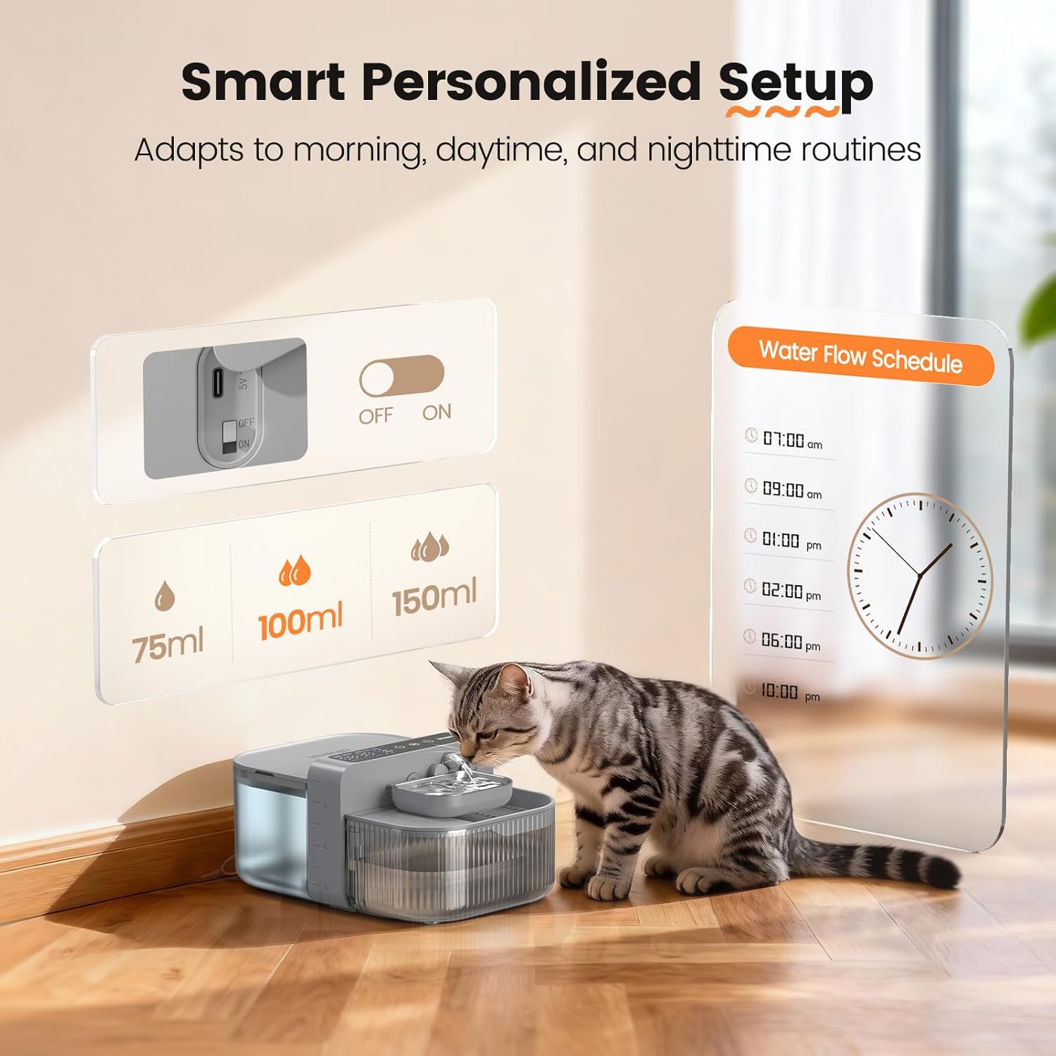 Thumbnail 3 de Invengo No-Filter Smart Cat Water Fountain (3.5L) – 304 Stainless Steel, Ultra-Quiet, Wireless