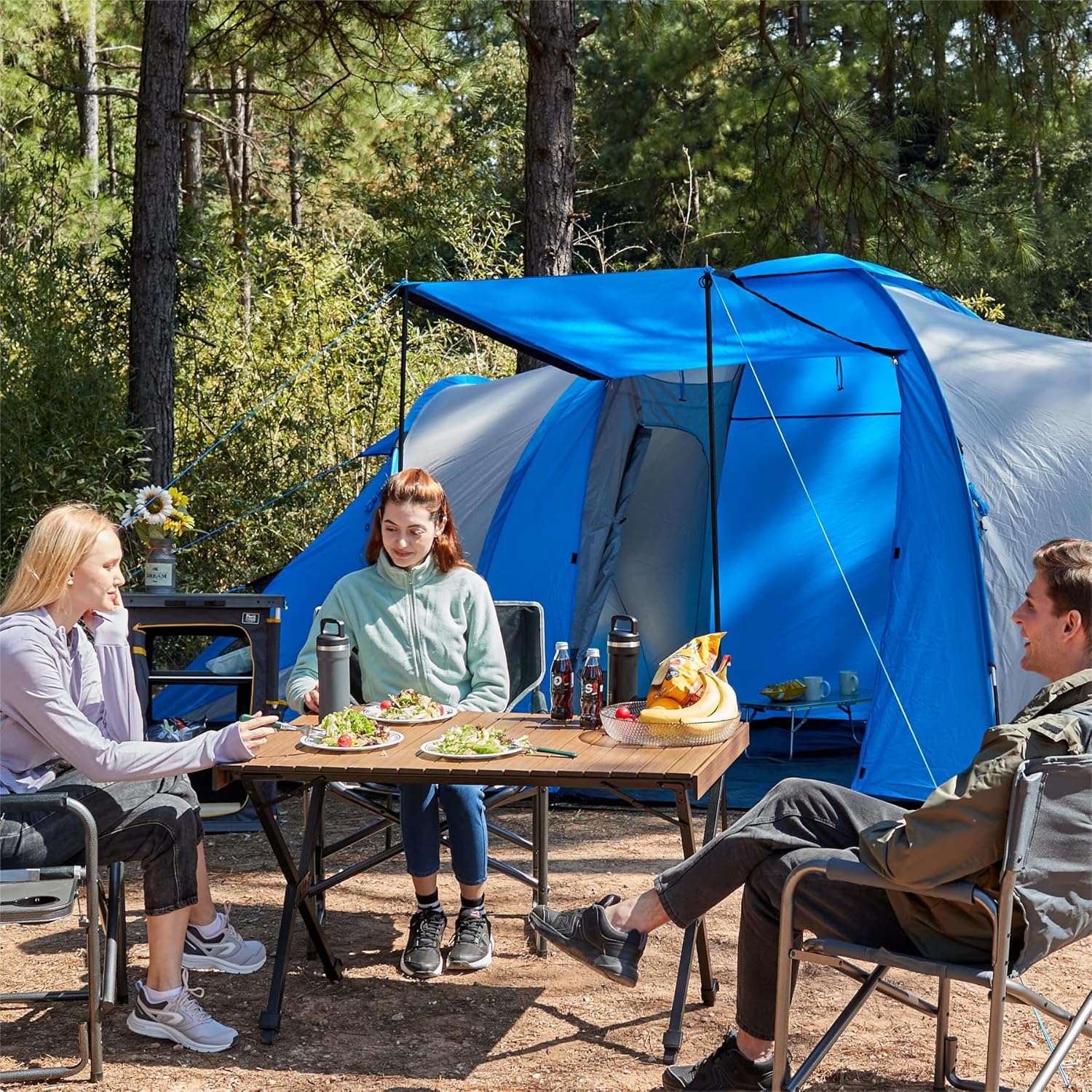 Thumbnail 5 de TIMBER RIDGE Folding Camping Table 108x71cm