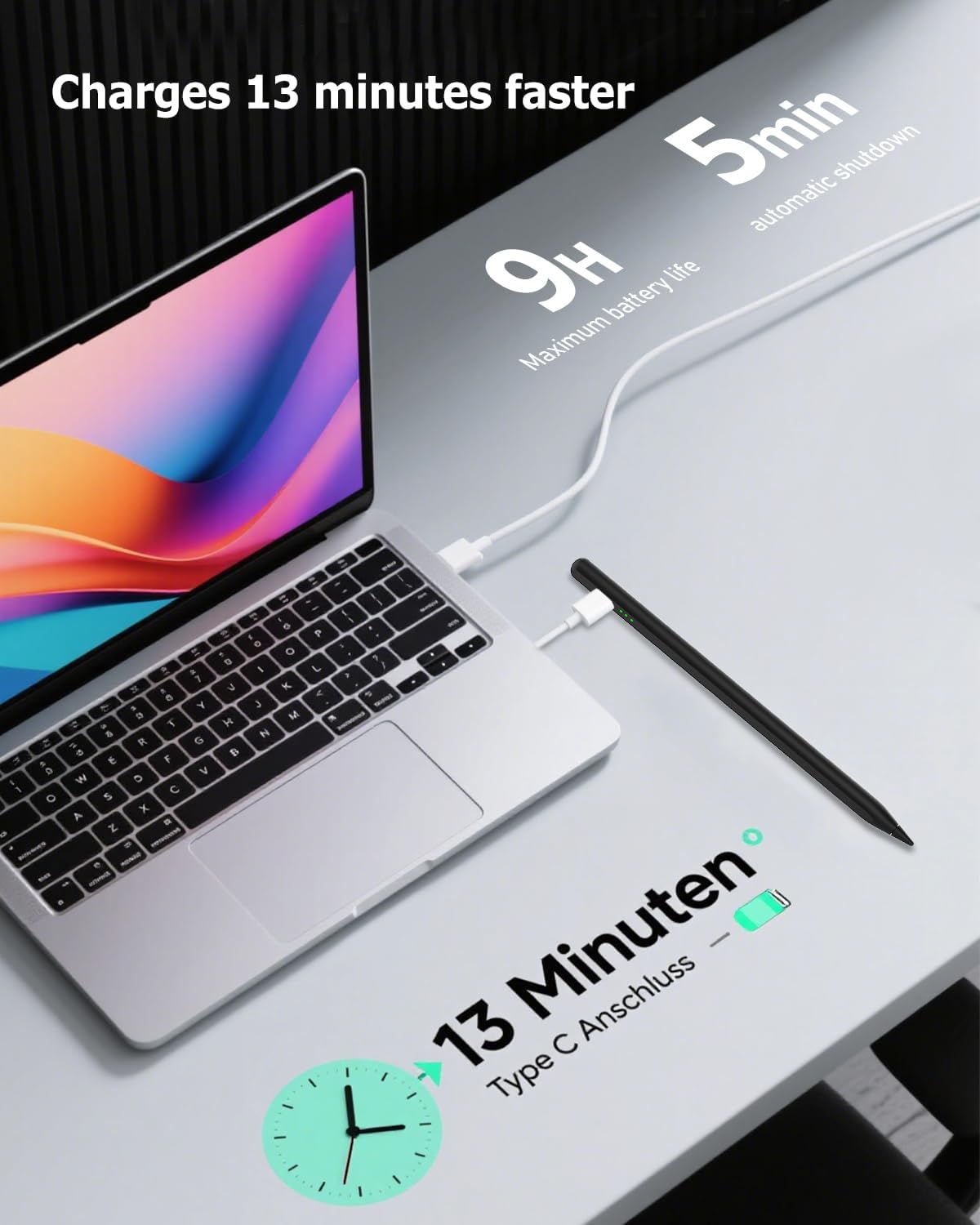Thumbnail 1 de MYSTILUCK Stylus Pen for iPad (2018–2025): Fast charging, palm rejection and precise control
