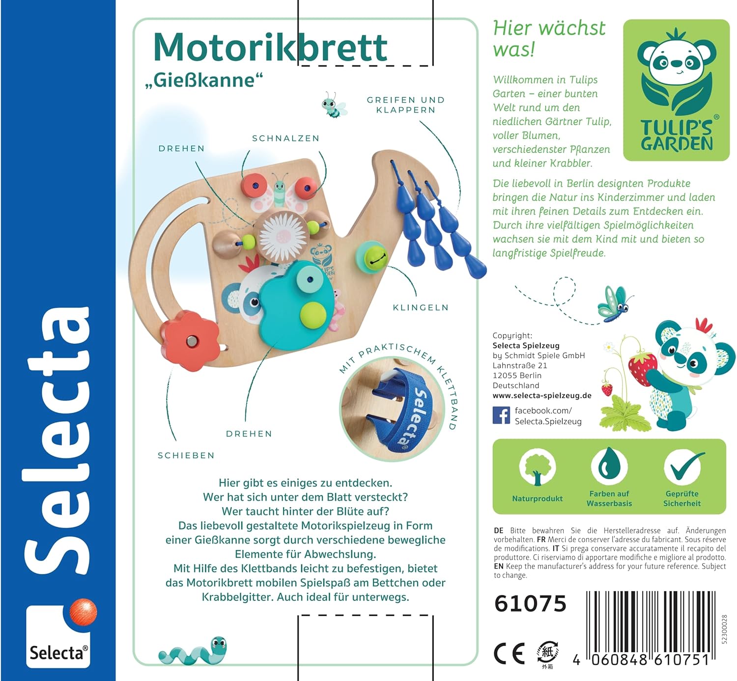 Detalle 2 de Selecta 61075 Motorikbrett Gießkanne 25 cm