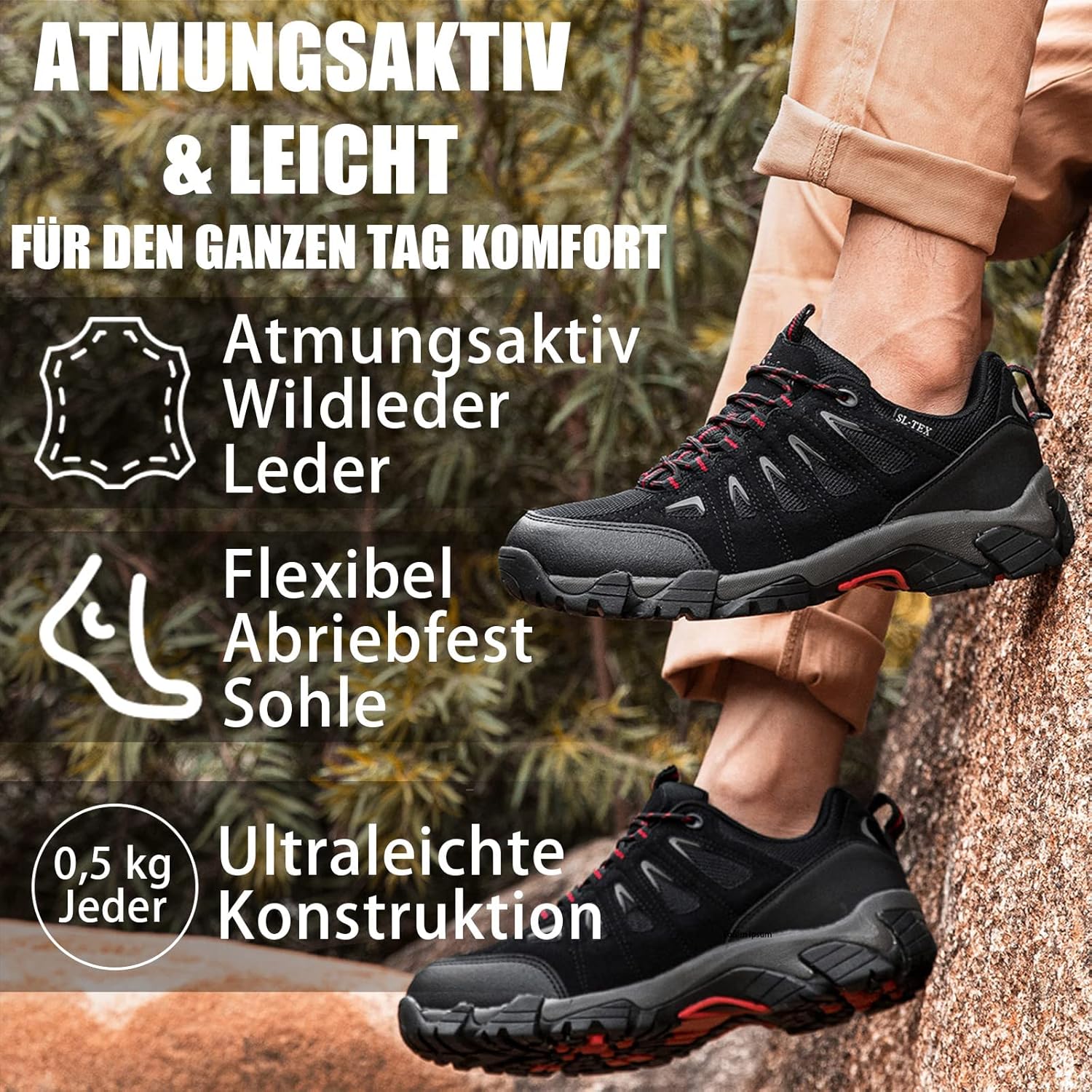 Thumbnail 6 de SHULOOK Herren-Wanderschuhe wasserdicht mit SL-TEX Membran und griffiger Gummisohle