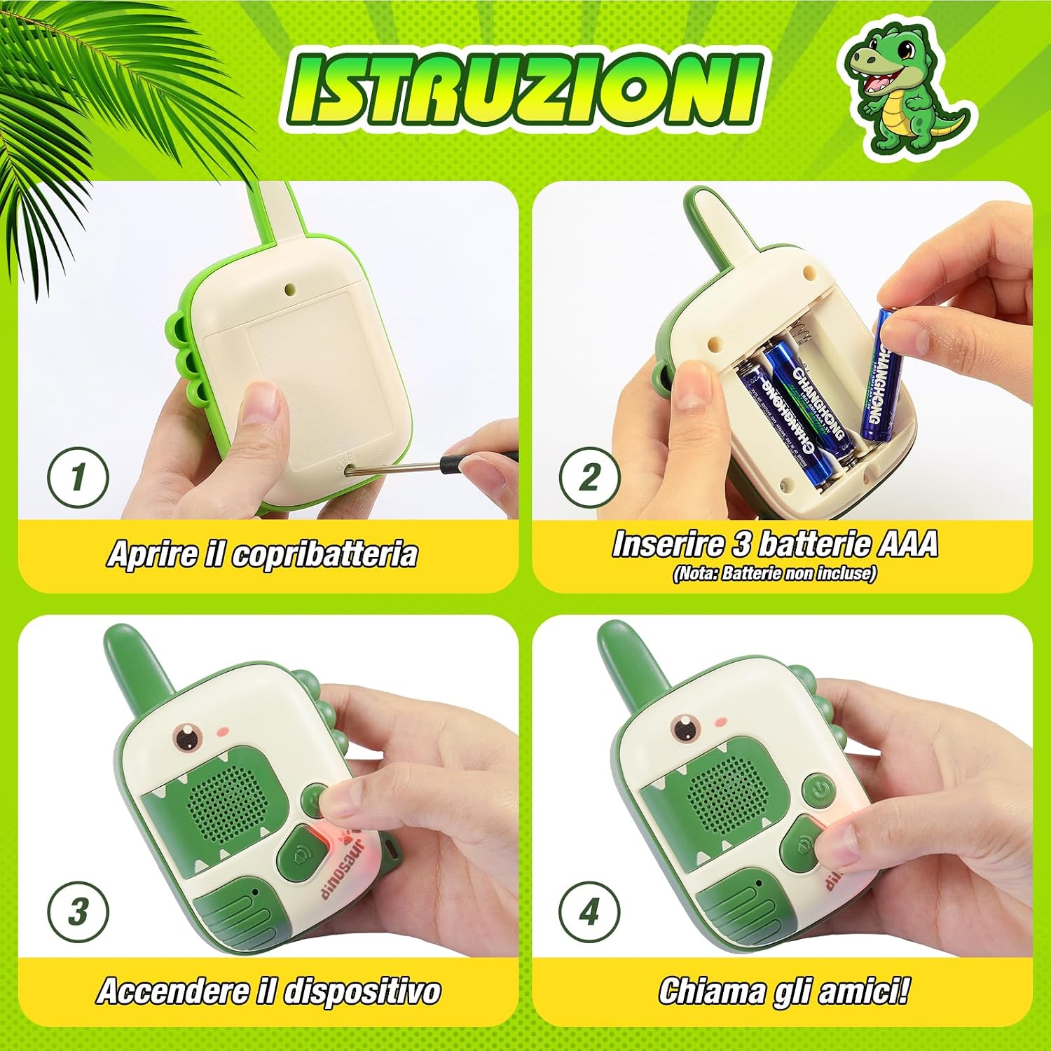 Thumbnail 3 de Walkie Talkie per Bambini con design dinosauro/unicorno – Giochi all’aperto per 3–10 anni