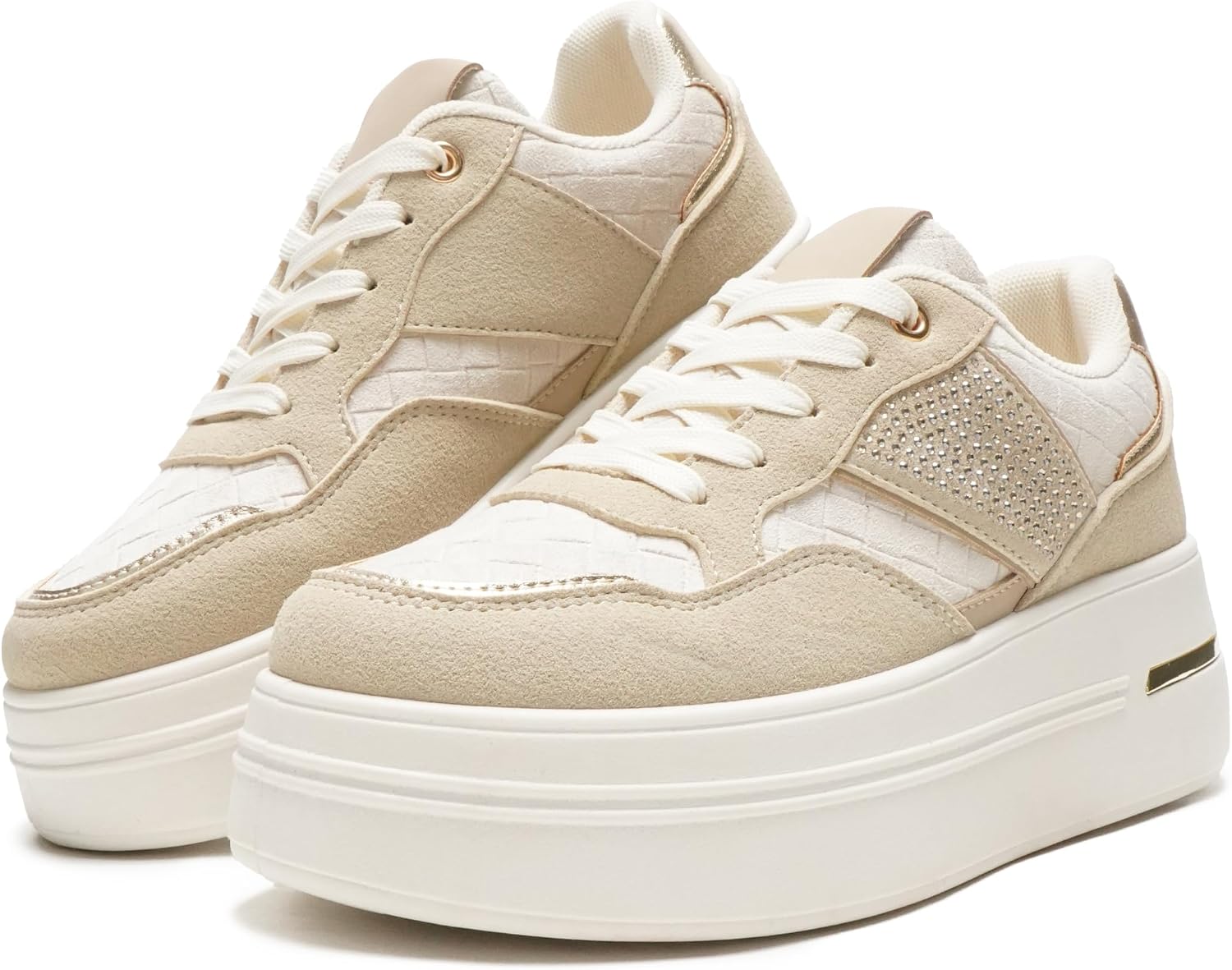 Thumbnail 6 de JOMIX damessneakers met dikke zool, synthetisch suède en pailletten