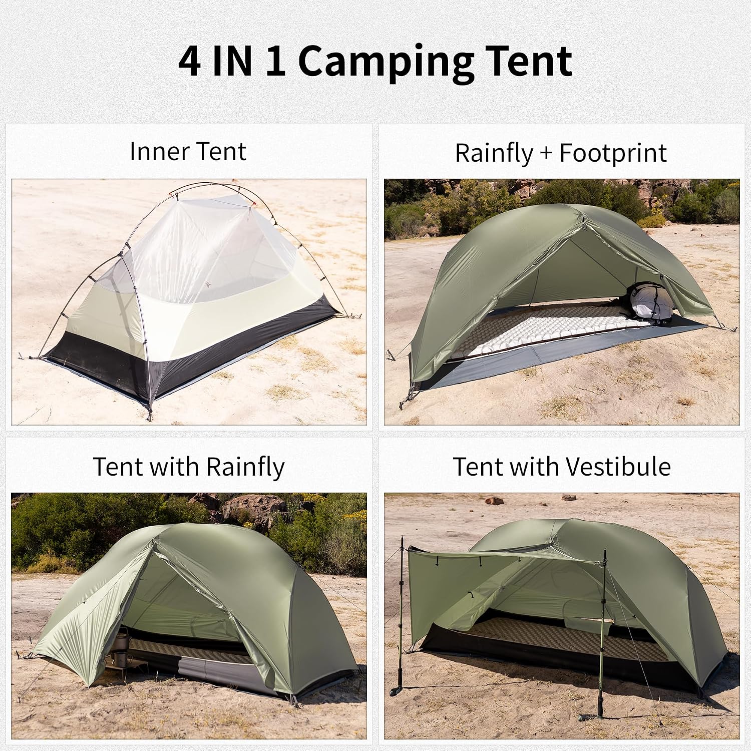 Thumbnail 6 de Naturehike Mongar Pro/Base Ultraleichtes Zelt 1–3 Personen – Wind- und Regenschutz, kompakt fürs Trekking